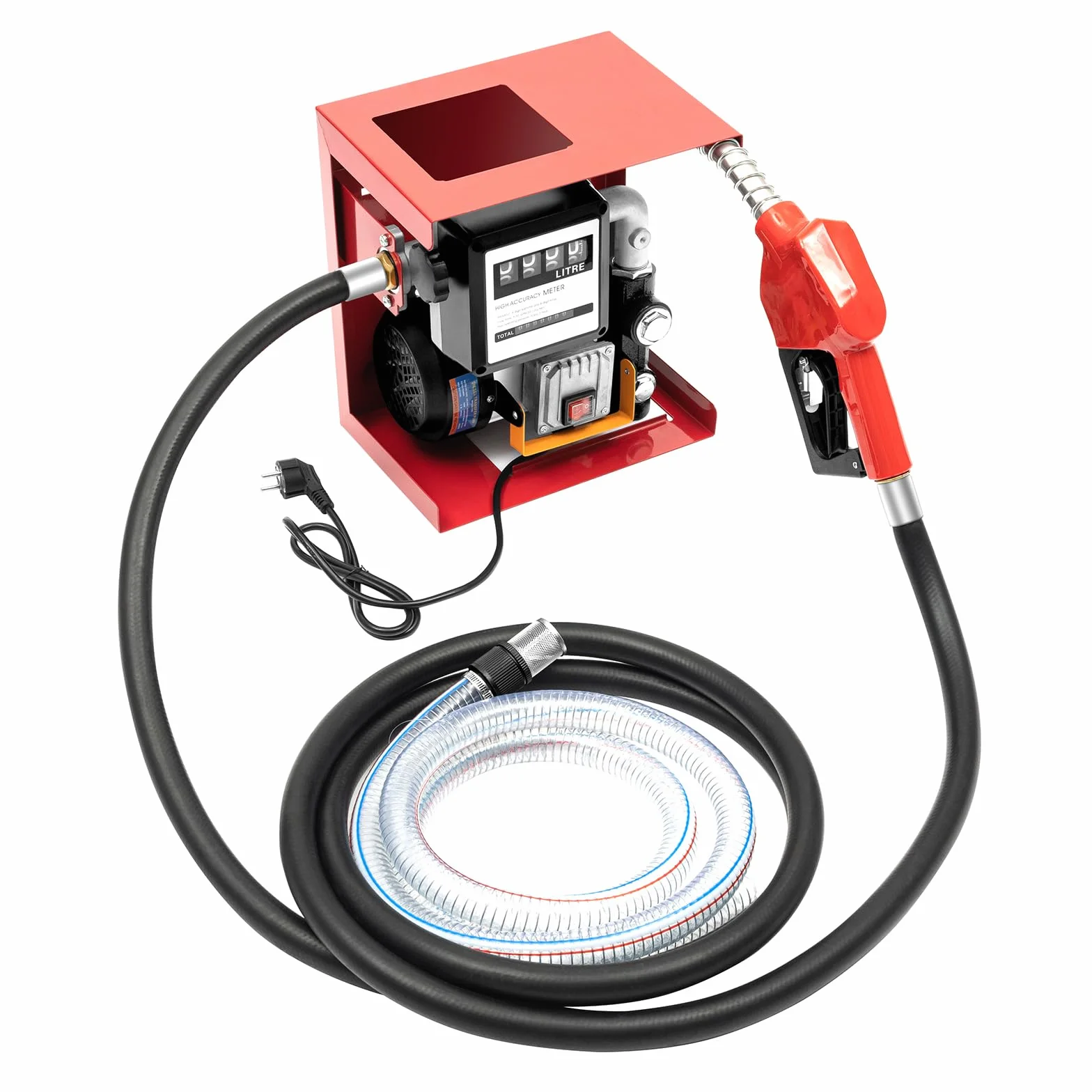 Pompa diesel 220 V, 550 W, pompa autoadescante con contatore e pistole, IPX4 60 l/min, pompa olio professionale per officine automobilistiche, autorecycling