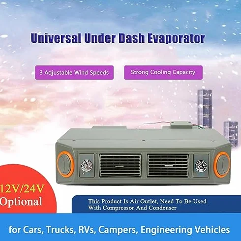 Evaporatore Aria Condizionata 12V Universale Sotto Cruscotto 3 Velocità Vento Temperatura Regolabile per Camper Auto Camion