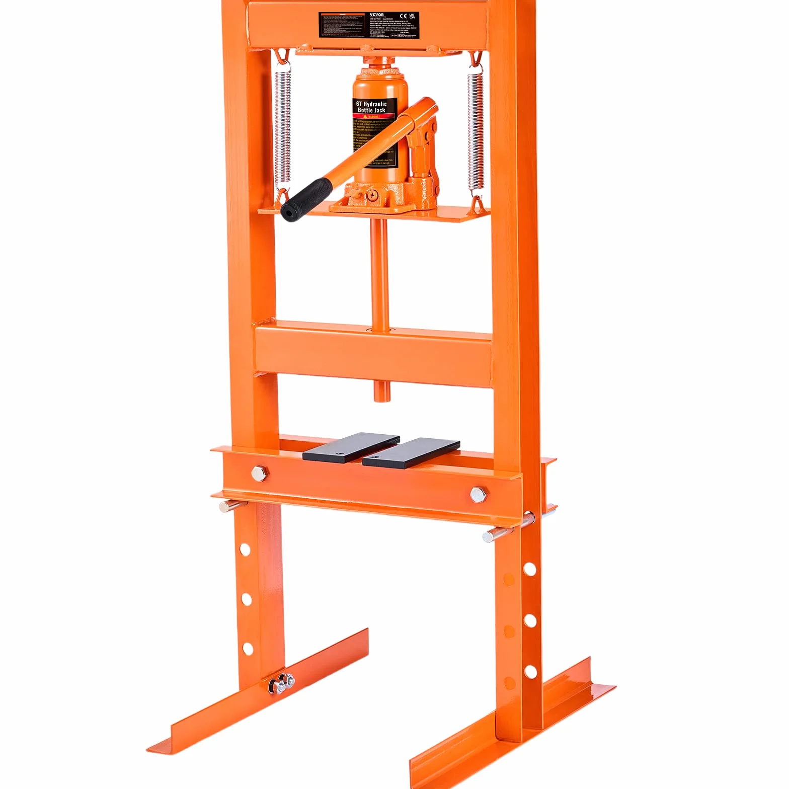 VEVOR Pressa Idraulica a Pavimento 6 Tonnellate Officina Manuale Corpo Acciaio Carbonio Altezza Regolabile 55-250 mm