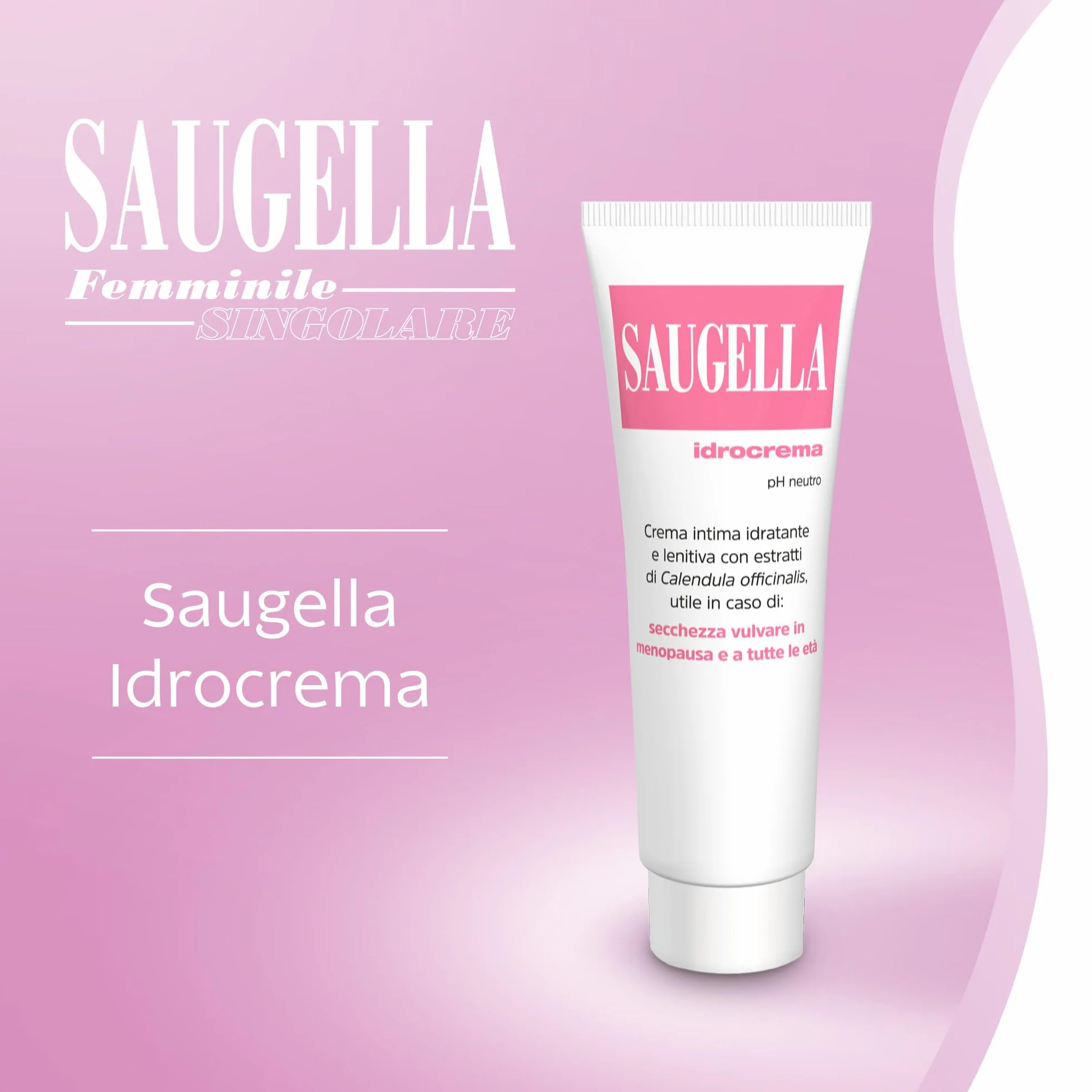 Saugella Idrocrema pH Neutro 30 ml z Kwasem Hialuronowym i Nagietkiem na Suchość i Swędzenie