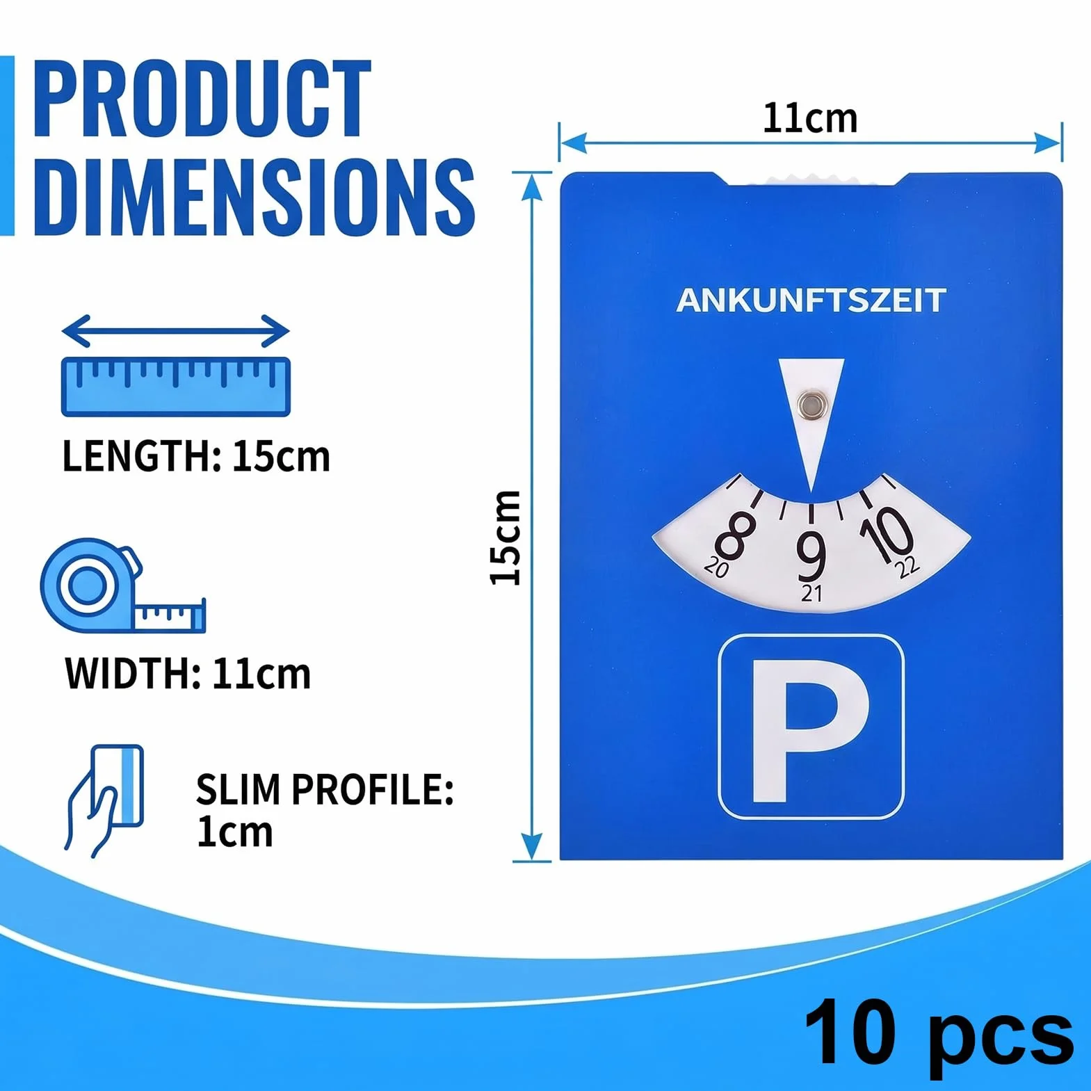 Dischi orari per auto 11 x 15 cm cartone blu