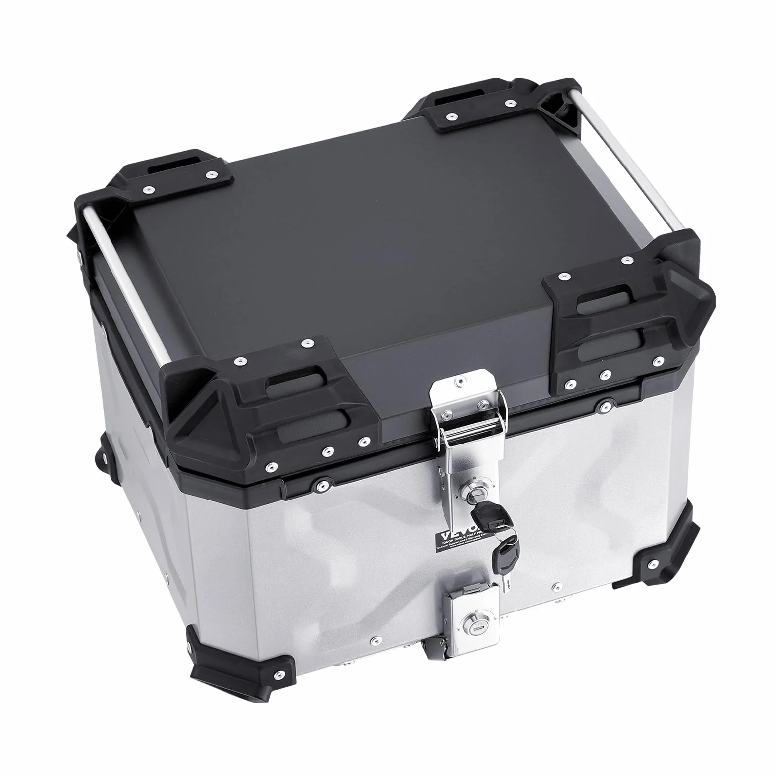 VEVOR Top Case Moto 45L Valigia Portapacchi Universale in Lega di Alluminio con Fodera in Pelle e Serratura