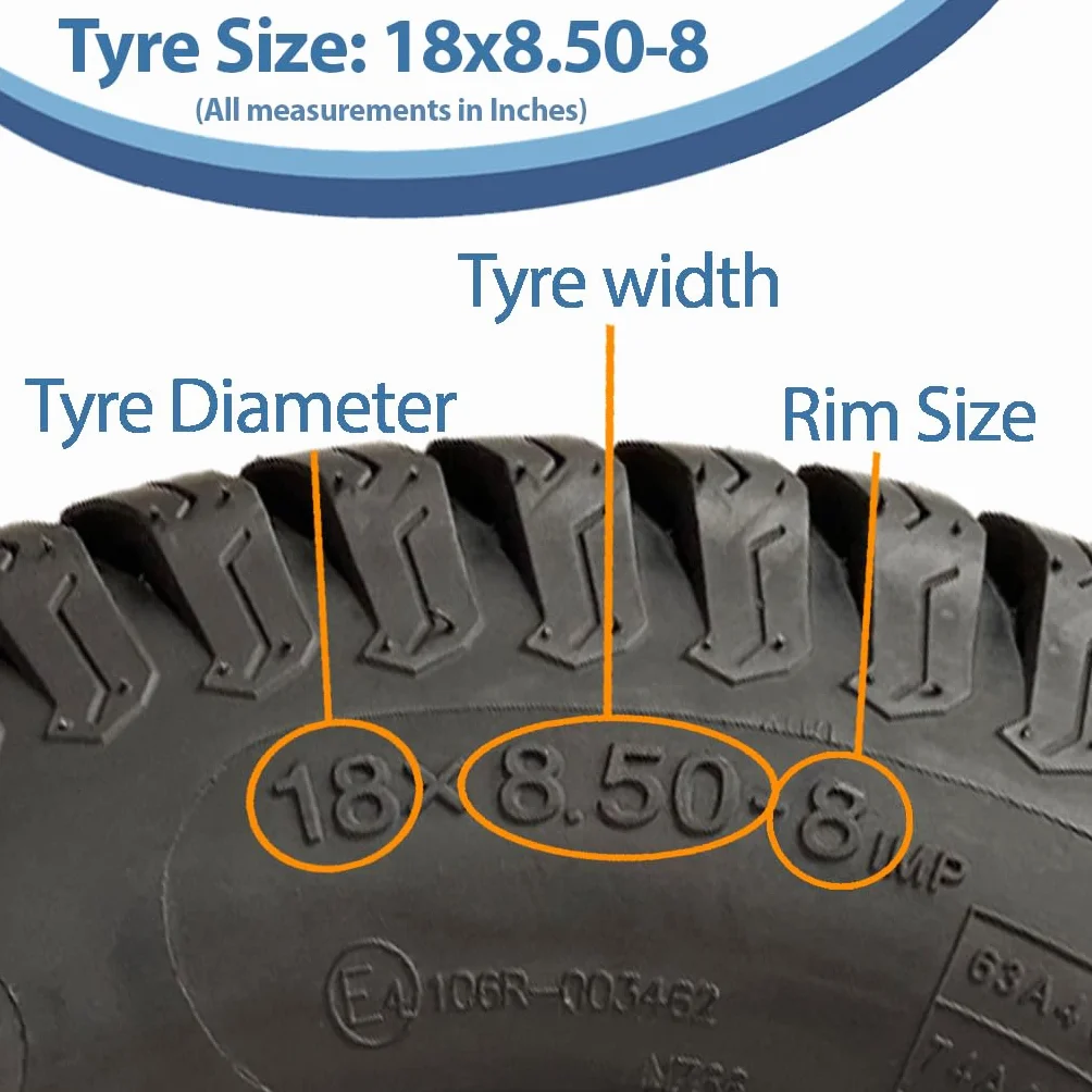 Parnells - Kit Rimorchio ATV - 2 Ruote 18x8.50-8 + 2 Mozzi 4xm12 100 mm PCD e Assali 35 mm x 35 mm - Wanda P332 a 4 Strati, 750 kg, Altezza 455 mm, Larghezza 210 mm - Contrassegno E, Legale Stradale