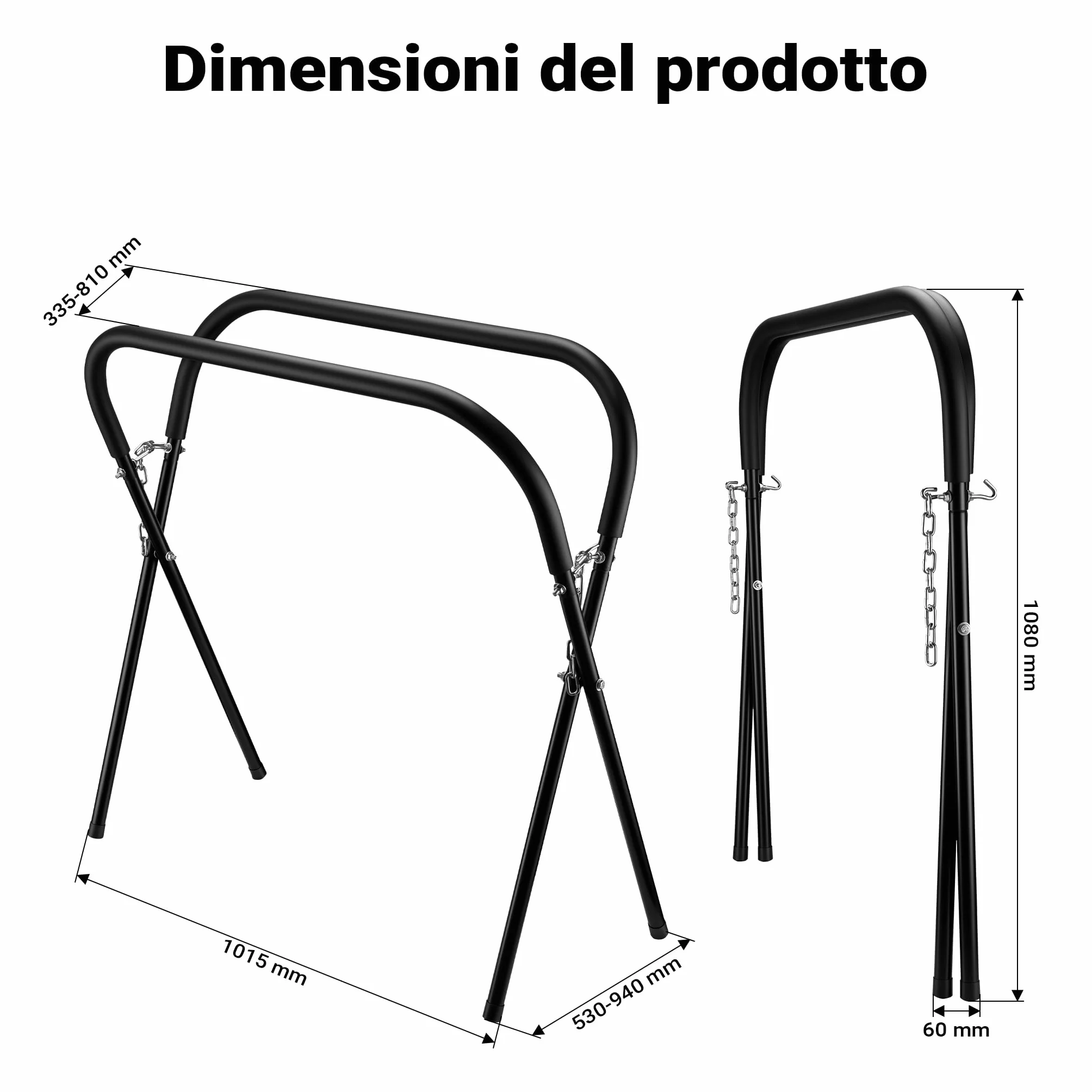 Wiltec Cavalletto Pieghevole per verniciatura Fino a 220 kg, Robusto cavalletto in Acciaio, Regolabile in Altezza, Supporto di Montaggio per verniciatura Auto