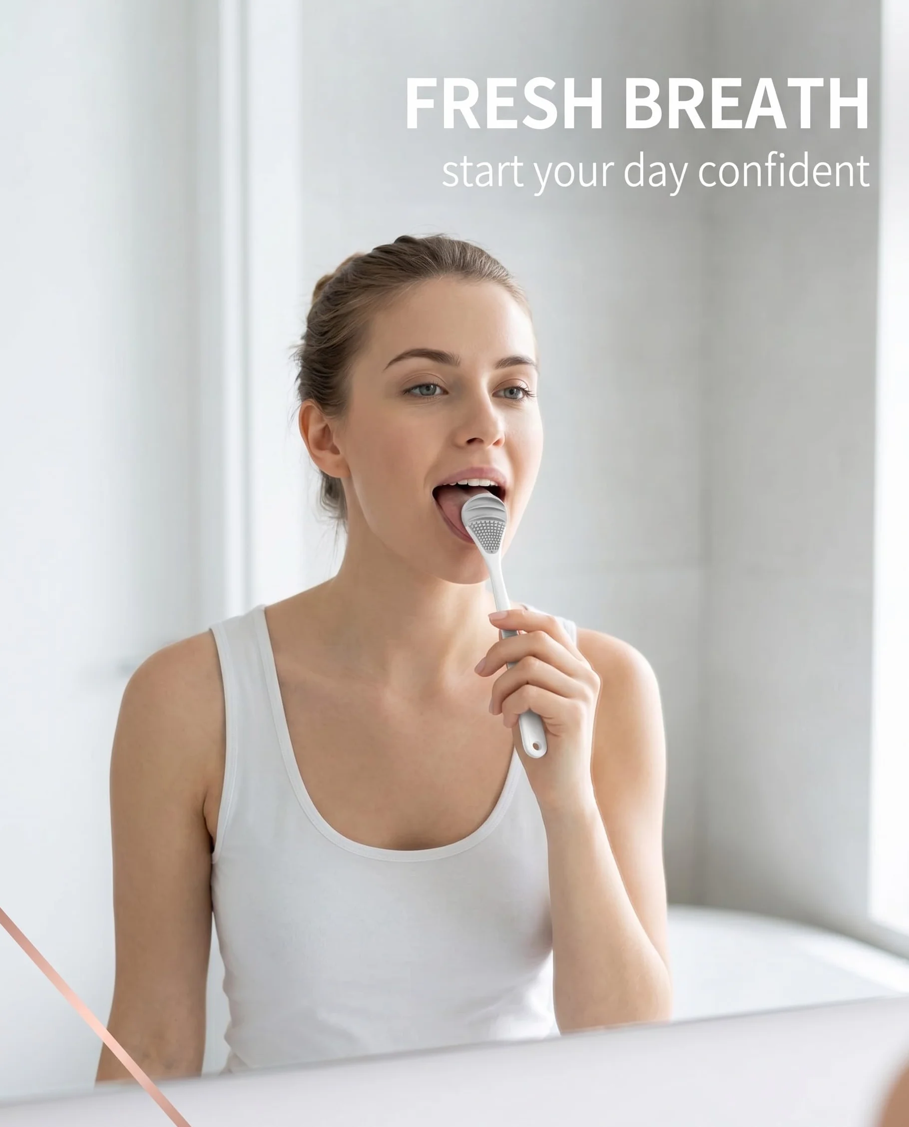 Tongue Scraper Cleaner, Nettalingua, Raschietto Lingua per Pulizia Bocca, Riduce Alito Cattivo, 2 Pezzi