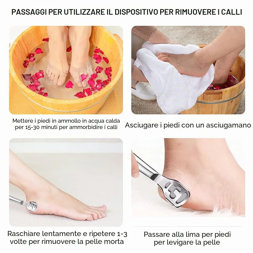 Vokmon Rasoio per Calli Pedicure Professionali - Lima per Piedi con Custodia & 20 lame Raspa Piedi per uomo donne - Pelle Dura Rimozione per Piedi