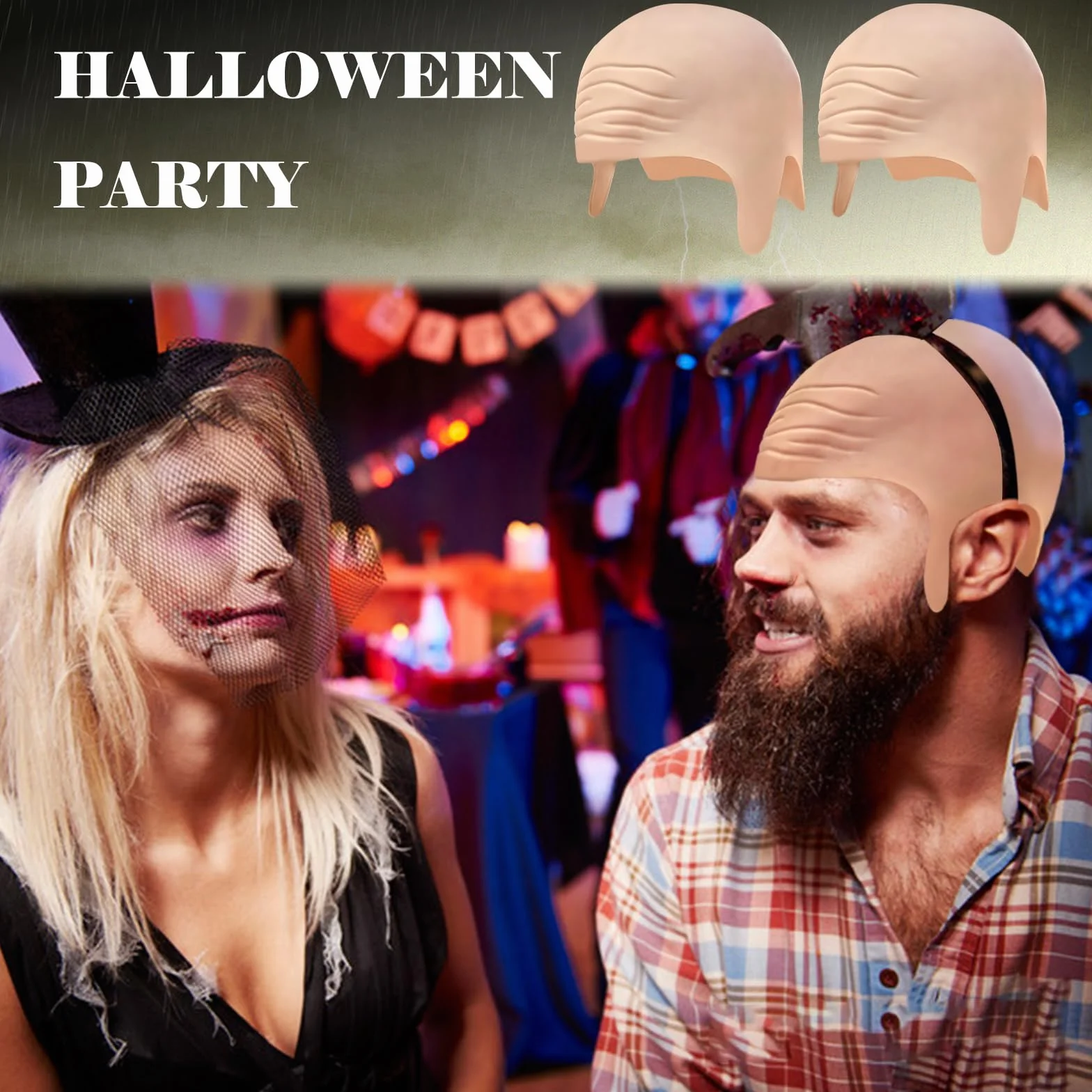 Berretto Calvo in Lattice per Adulti, Cappello Pelato per Costumi Carnevale Halloween