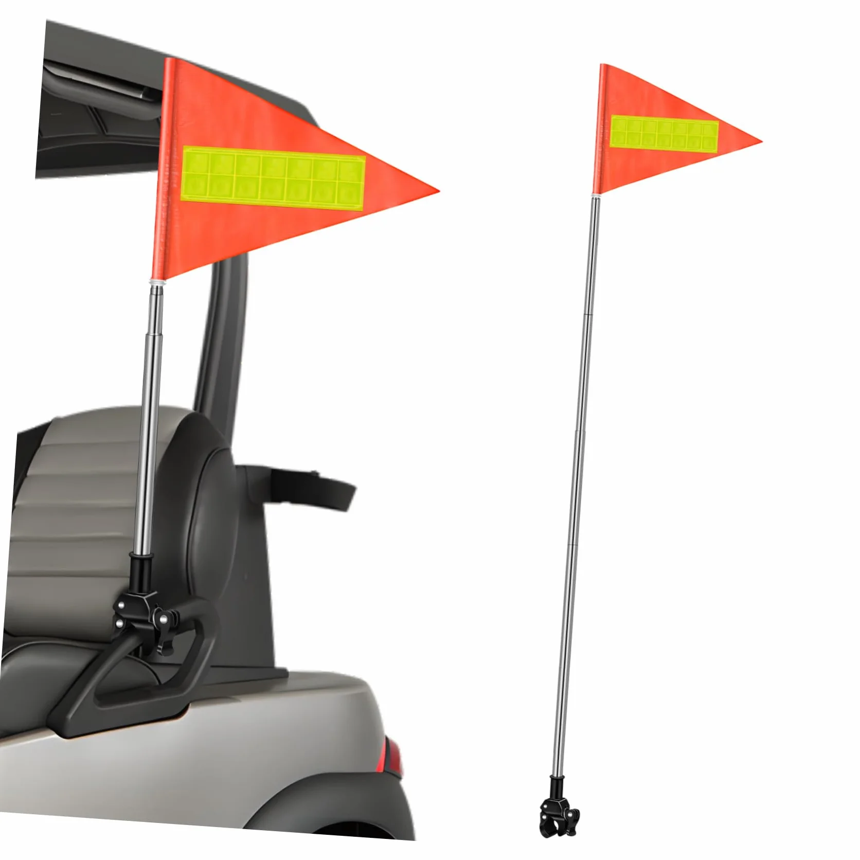 Veemoon Bandiera Telescopica Riflettente 1,65m Arancione per Golf Cart e Sedie a Rotelle