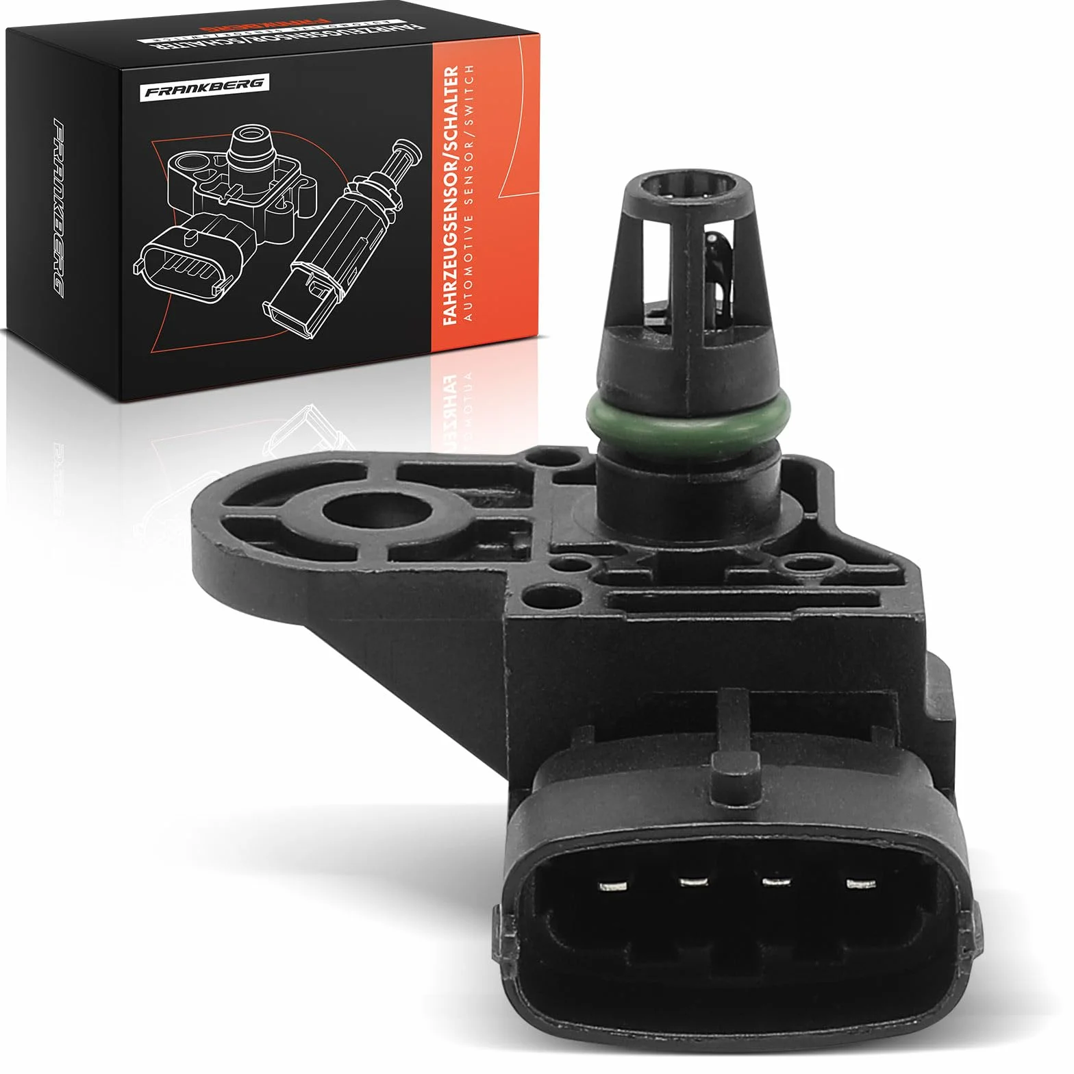 Frankberg Sensore di pressione del tubo di aspirazione Compatibile con 500 312 1.2L 2009-2025 Ducato 250 2.3L-3.0L 2006-2025 Punto 188 1.9L 2003-2012 159 Sportwagon 939 1.9L-2.4L 2006/03-2011/11