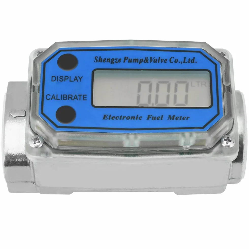 Walfront Misuratore Portata Digitale LCD 1" NPT 15-120L/min Alta Precisione ±1% per Benzina Gasolio Cherosene