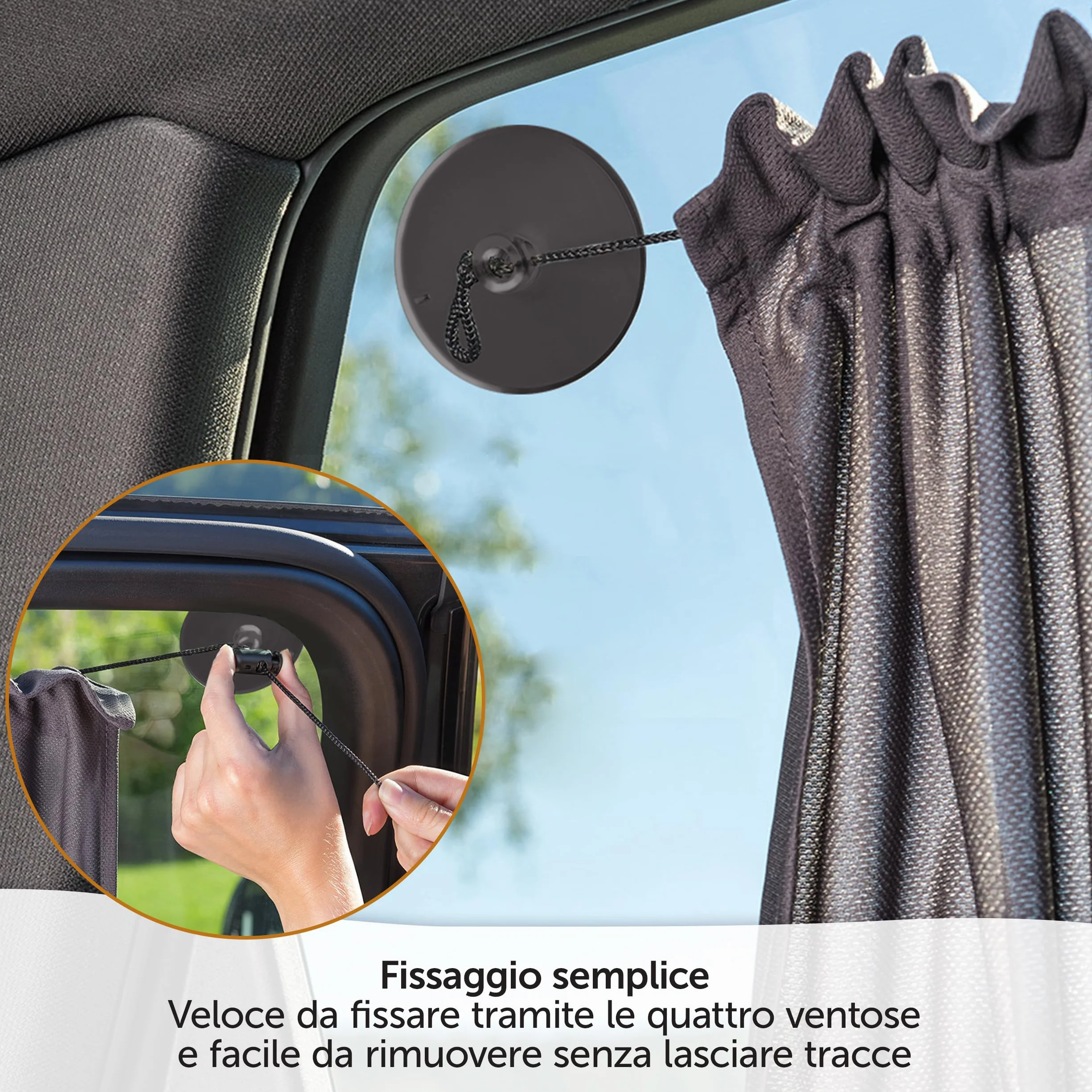 Zamboo - Tendine Parasole Auto Bambini con Ventosa, Protezione UV - 68 x 50 cm XXL - Tendine Auto Finestrini Laterali Grandi Oscuranti- Antracite Nero