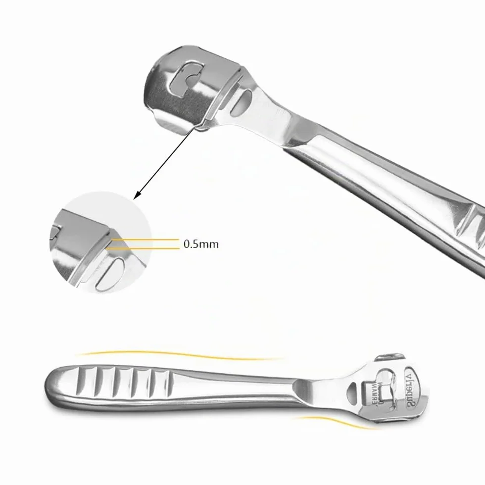 Pedicure Kit Professionale con 10 Lame Argento, Grattugia a Piede Multifunzione
