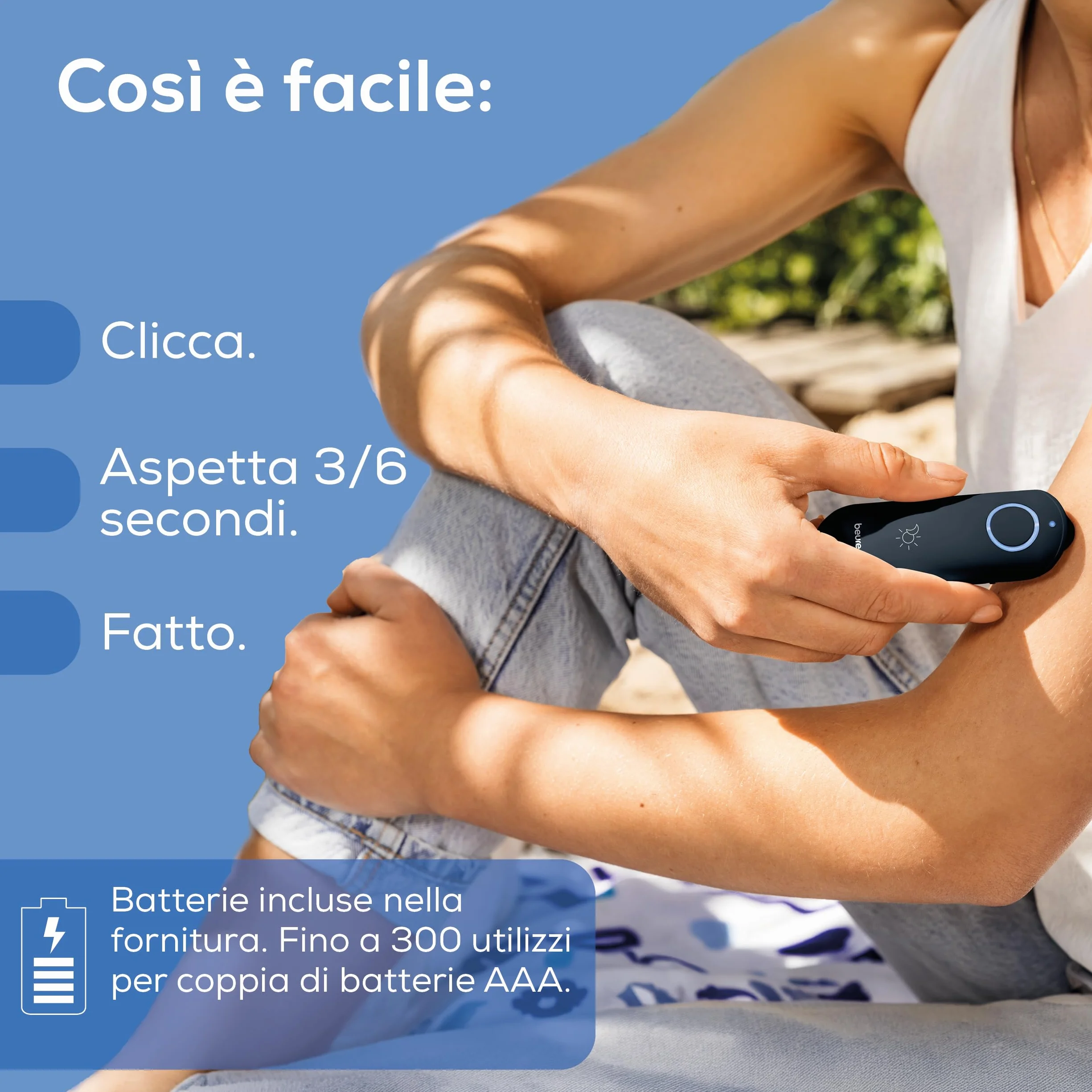 Beurer BiteX Day&Night BR 90 Penna Termica Elettronica contro Punture e Morsi di Insetti con Luce