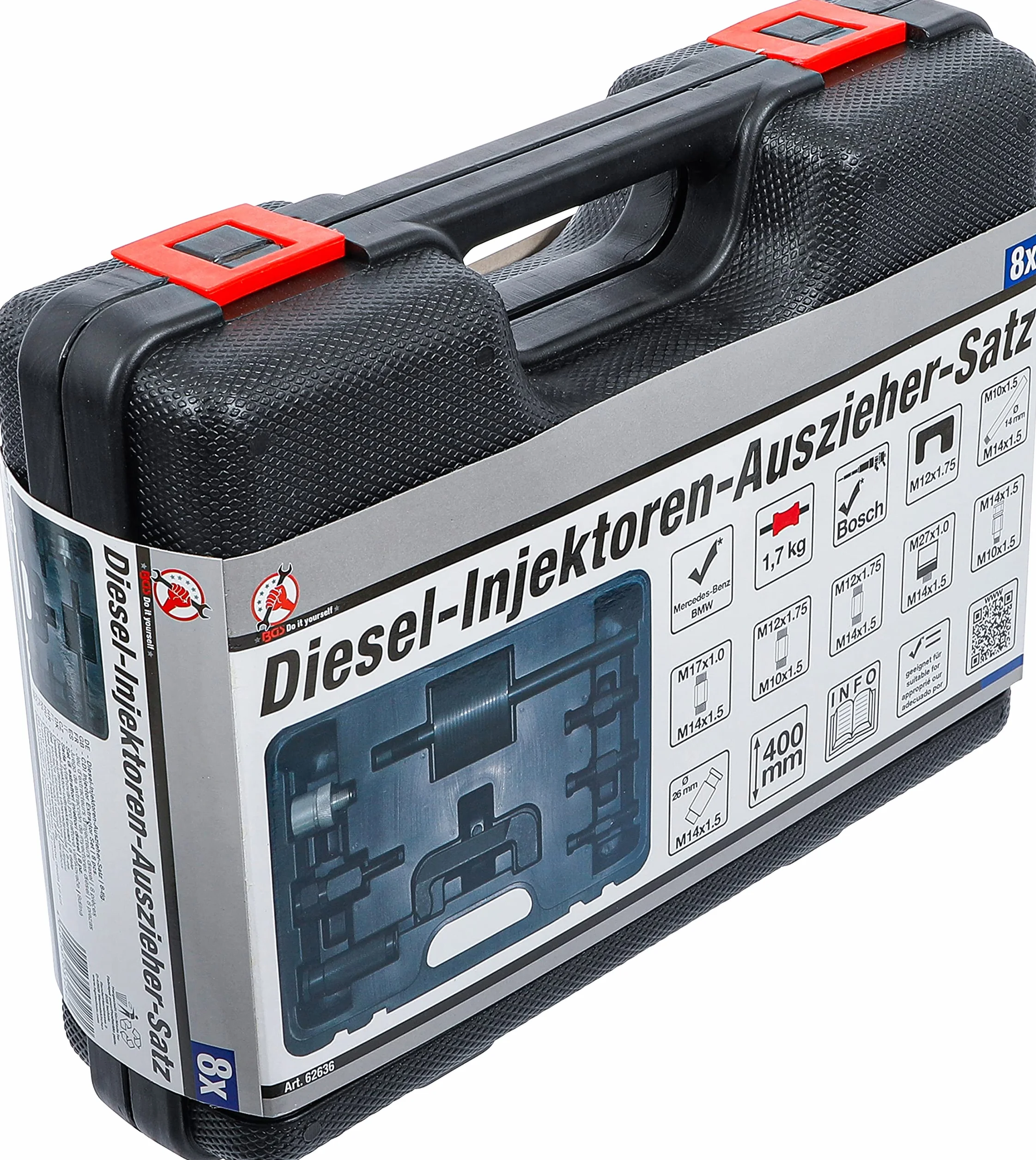 BGS Diy 62636 Set di estrattori iniettori diesel 8 pz.