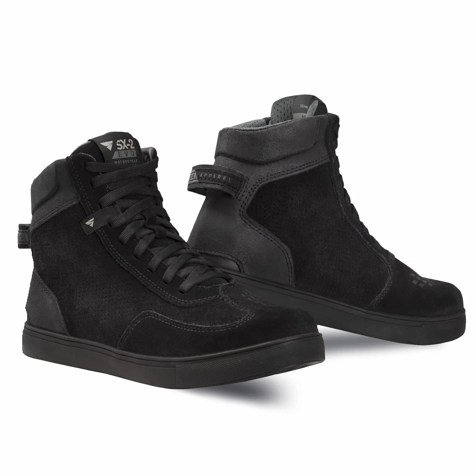 SHIMA SX-2 EVO Scarpe Moto Uomo - Stivali Moto in Pelle, Traspirante, Rinforzato con Supporto della Caviglia, Suola Antiscivolo, Impugnatura per il Cambio di Marcia (Nero, 47)