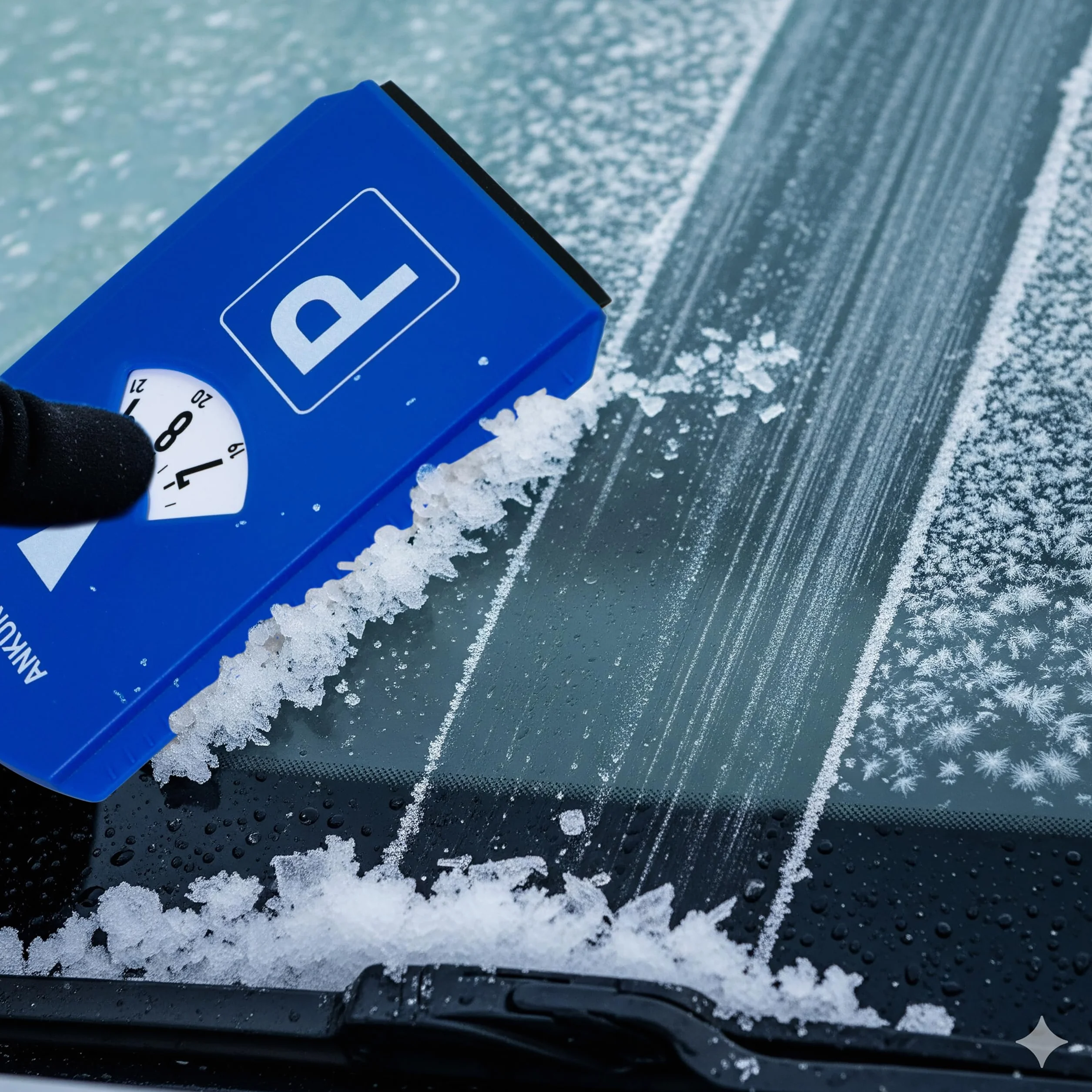 BIGtec Disco orario auto con raschietto per ghiaccio, neve e scrivere, 3 gettoni carrello spesa, linguetta in gomma