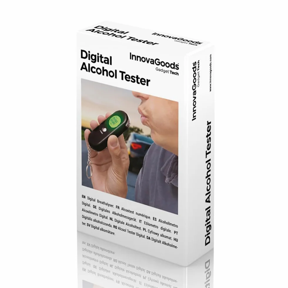 InnovaGoods Alcoolimetro digitale nero misura alcol nel sangue
