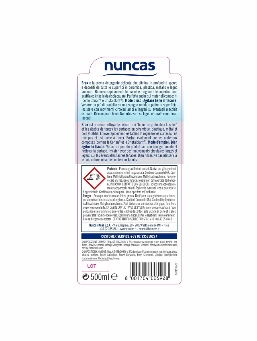 Nuncas Brax Crema Detergente Superfici 500ml