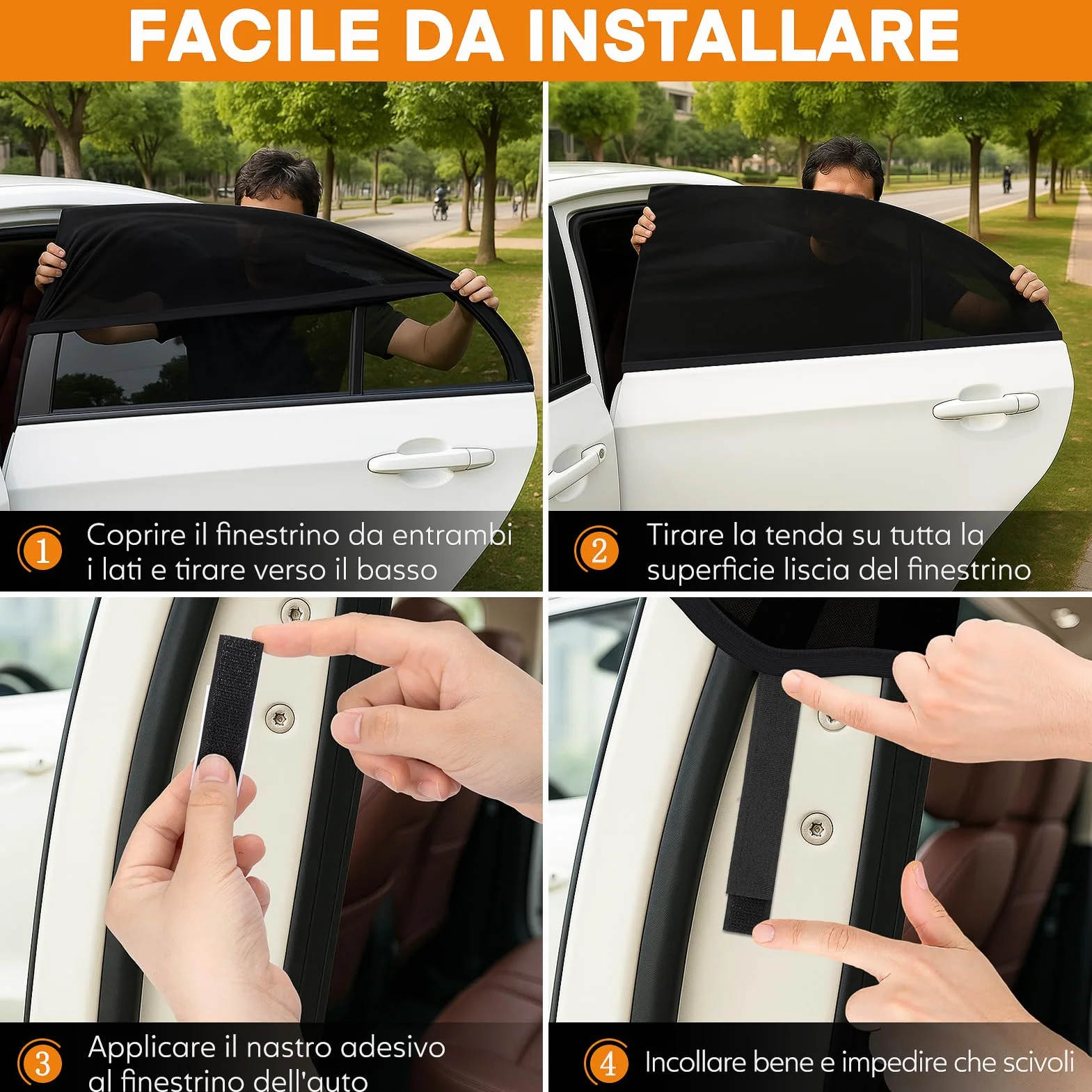 Kiiwah 2 Pezzi Tendine Parasole Auto Bambini, Parasole Auto Finestrini Block Protezione UV, Tende Oscuranti Vetri Auto per Finestrini Laterali, Universali Copri Finestrini Auto Protegge Bambini