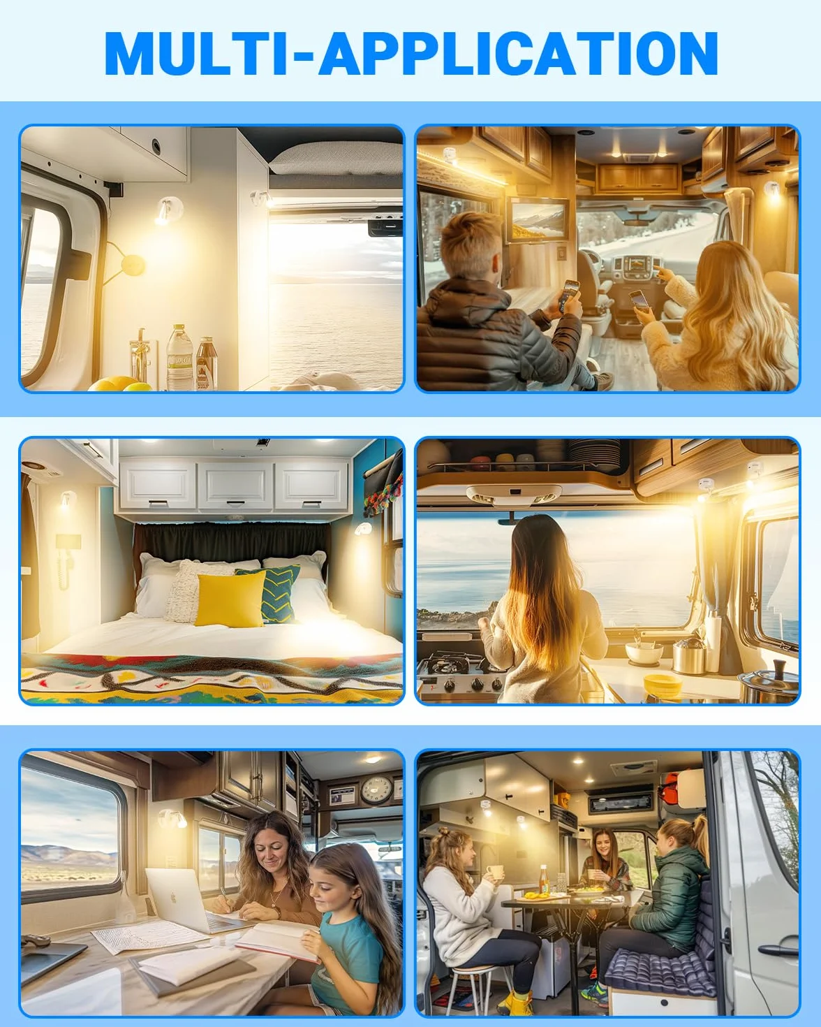 SUPAREE Lampada LED Camper 12V Lettura Dimmerabile 3000K 2 Pezzi