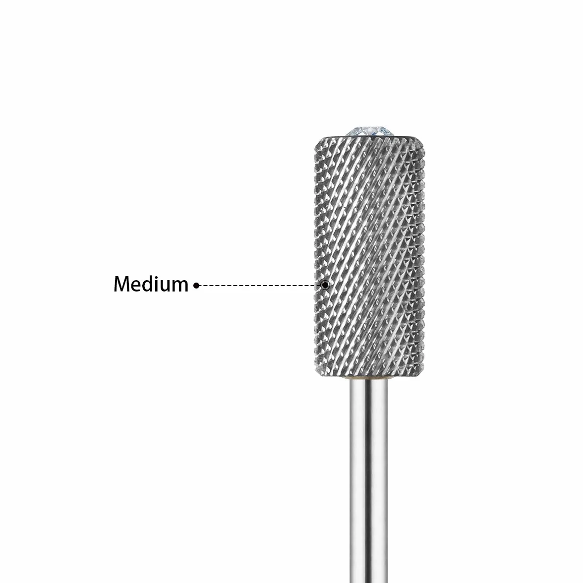 JCMaster Punta per Fresa Unghie Cristallo Carbide Forma Cilindrica Grana Media Manicure Pedicure Rimozione Gel Acrilico