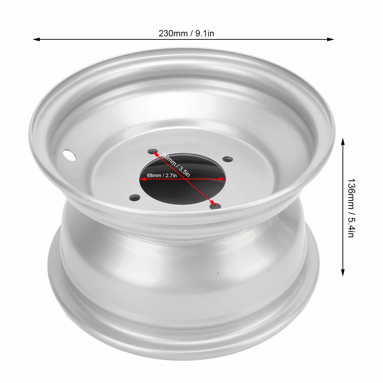 Ausla ATV Ruota Lega Alluminio 8 Pollici 4 Bulloni Cerchione Rimorchio Quad Bike Go Kart 140mm