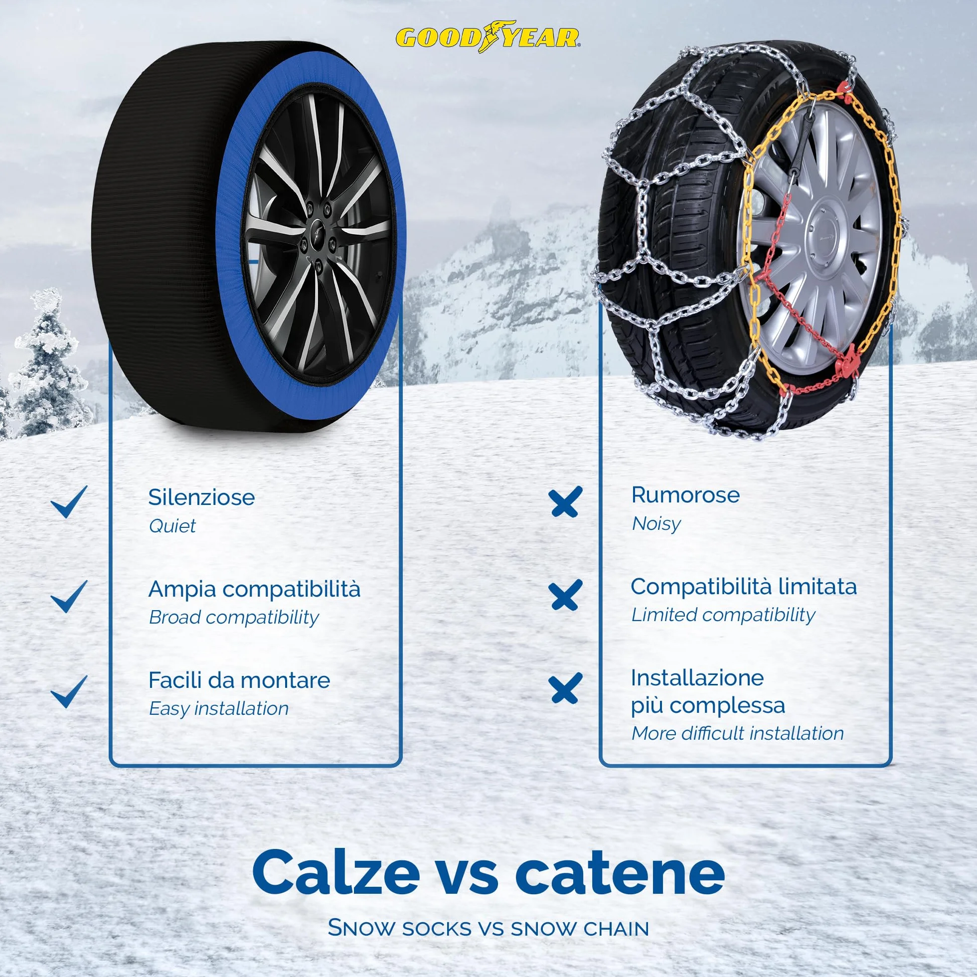 Goodyear Star Gripper Catene da Neve Tessuto Omologate EN 16662-1:2020 XL R14-R21