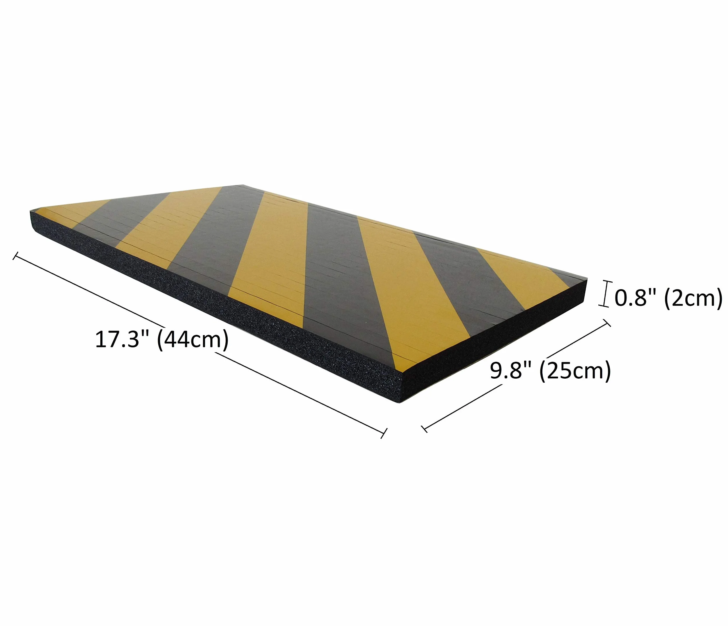 Paracolpi Flessibile Adesivi Antiurto, con Agli Intagli per Muri Tondi della Magazzini e Garage, 44x25x2 cm, Nero Giallo (Pacco da 4)