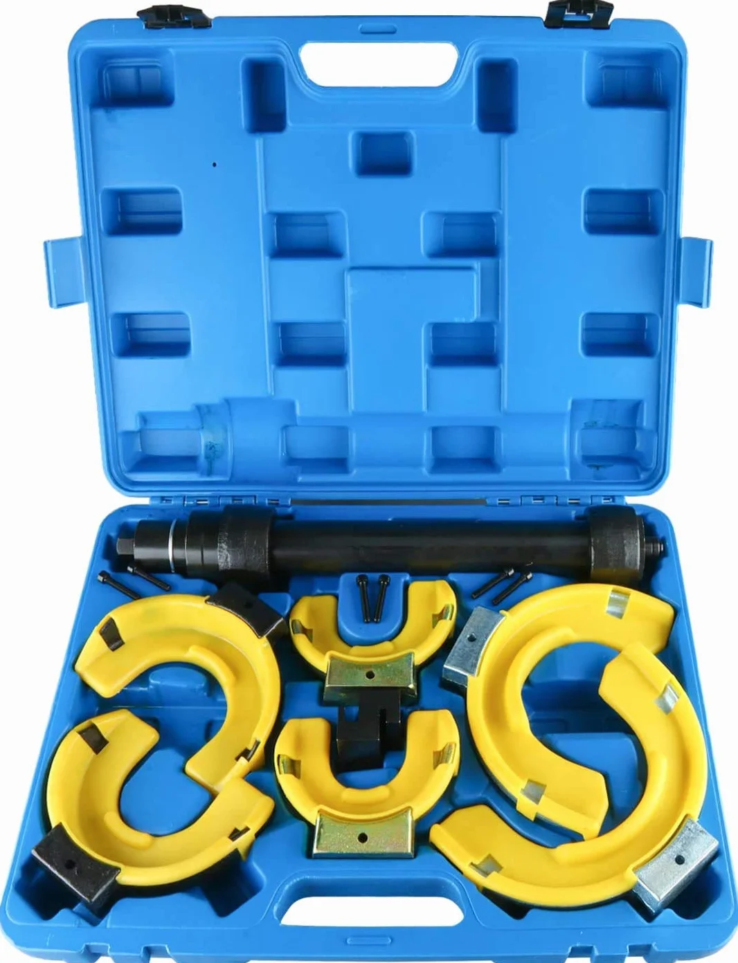 FreeTec Set di 7 Tenditori per Ammortizzatore McPherson Kit di Attrezzi per Estrattore Compressore a Molla Elicoidale a Forcella