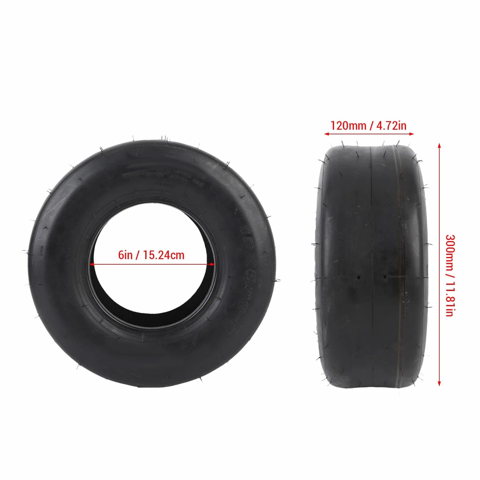 Tractor Pneumatico 13x5,00-6 Tubeless 6 Pollici 4 Strati Battistrada Liscia