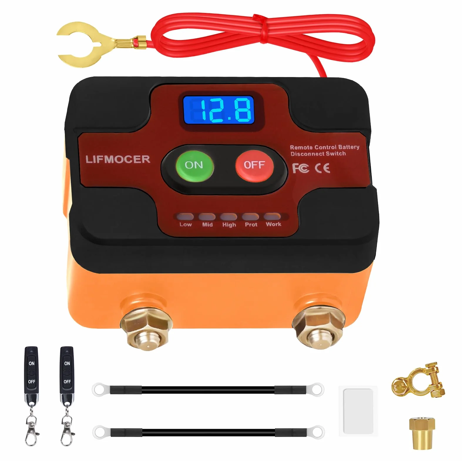 Stacca Batteria 12V Per auto con Display LED, Staccabatteria Automatico Antifurto, 240A Sezionatore Remoto Senza Fili, Con 2 Telecomandati Wireless Interruttore Batteria Per auto Camper Camion