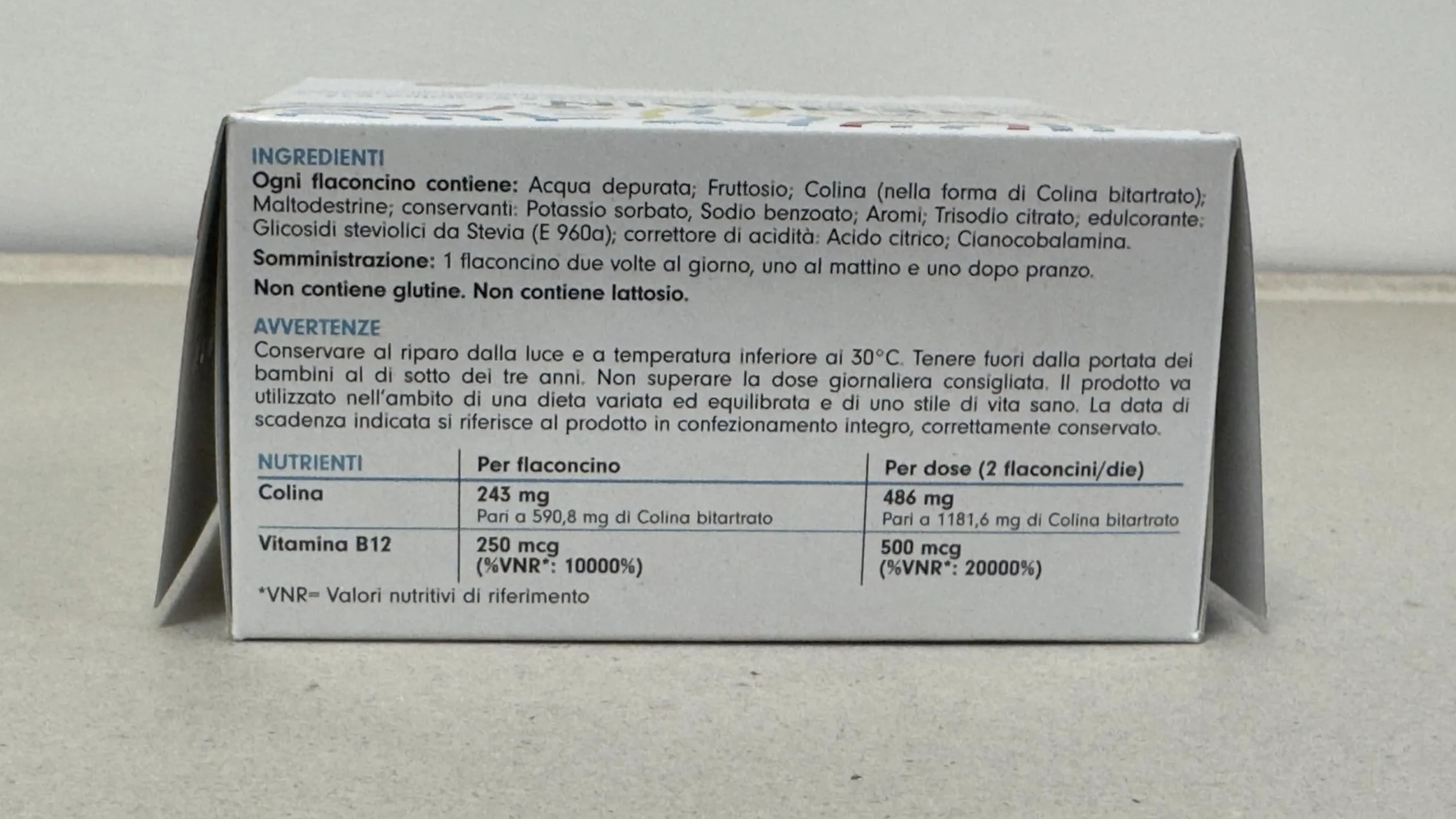 Damor Cerebrain Integratore Alimentare Colina Bitartrato Vitamina B12 12 Flaconcini 15 ml