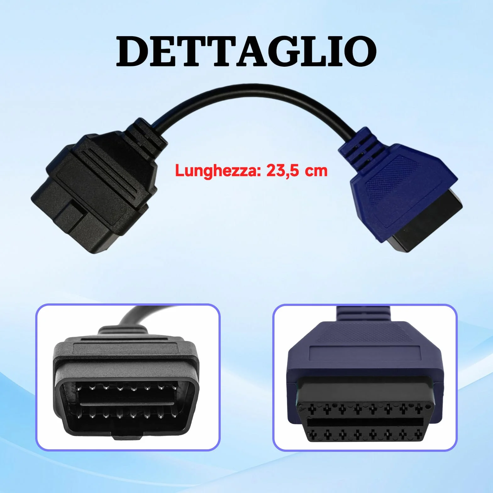Adattatore OBD2 MultiECUScan A5 compatibile Fiat Jeep Chrysler Dodge Lancia cavo diagnostico Fiatecuscan Blu