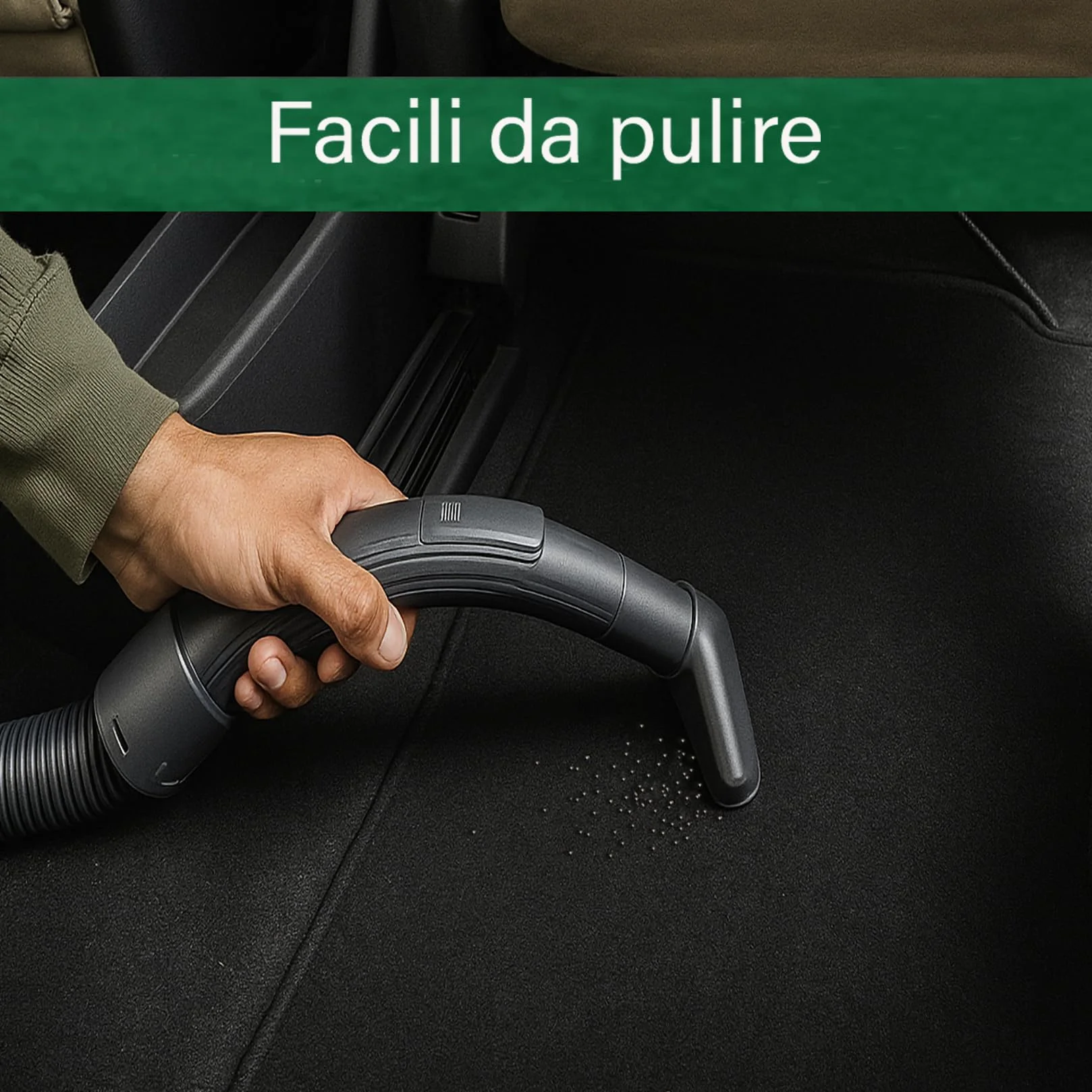 DHCarMats – Tappetini Auto per Fiat 500 dal 2010 – Ricamo con Bordo – Moquette su Misura – Set Completo Anteriore e Posteriore – Accessori Interni Personalizzati (Bianco)