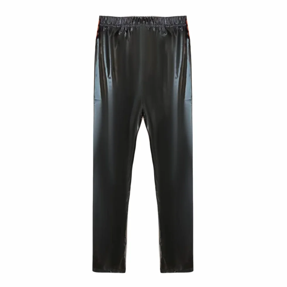 Pantaloni da uomo in finta pelle PU effetto bagnato Slim Fit Leggings Night Club Party