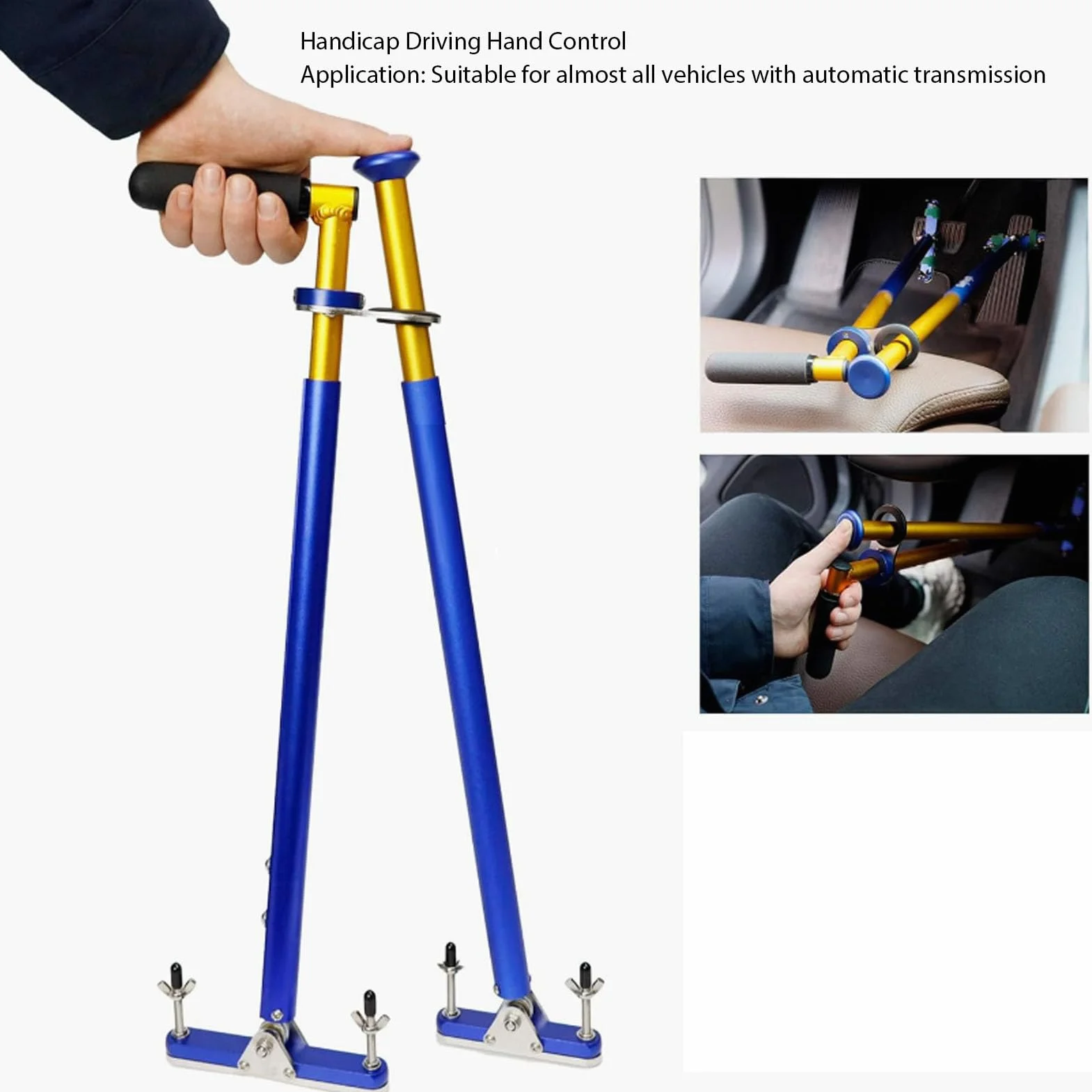 ciciglow Comando Manuale dell'assistente Al Pedale dell'auto, Comando Manuale della Guida per Disabili Resistente Alla Ruggine, Facile Installare per Veicoli con Automatico per Pedale