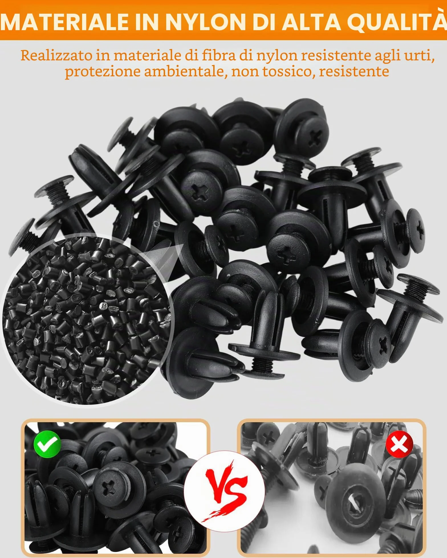 Set rivetti ad espansione e clip di fissaggio per auto – rivetti in plastica per auto, clip di fissaggio auto e viti per carrozzeria per pannelli porta, paraurti e parafanghi, assortimento 229 pz
