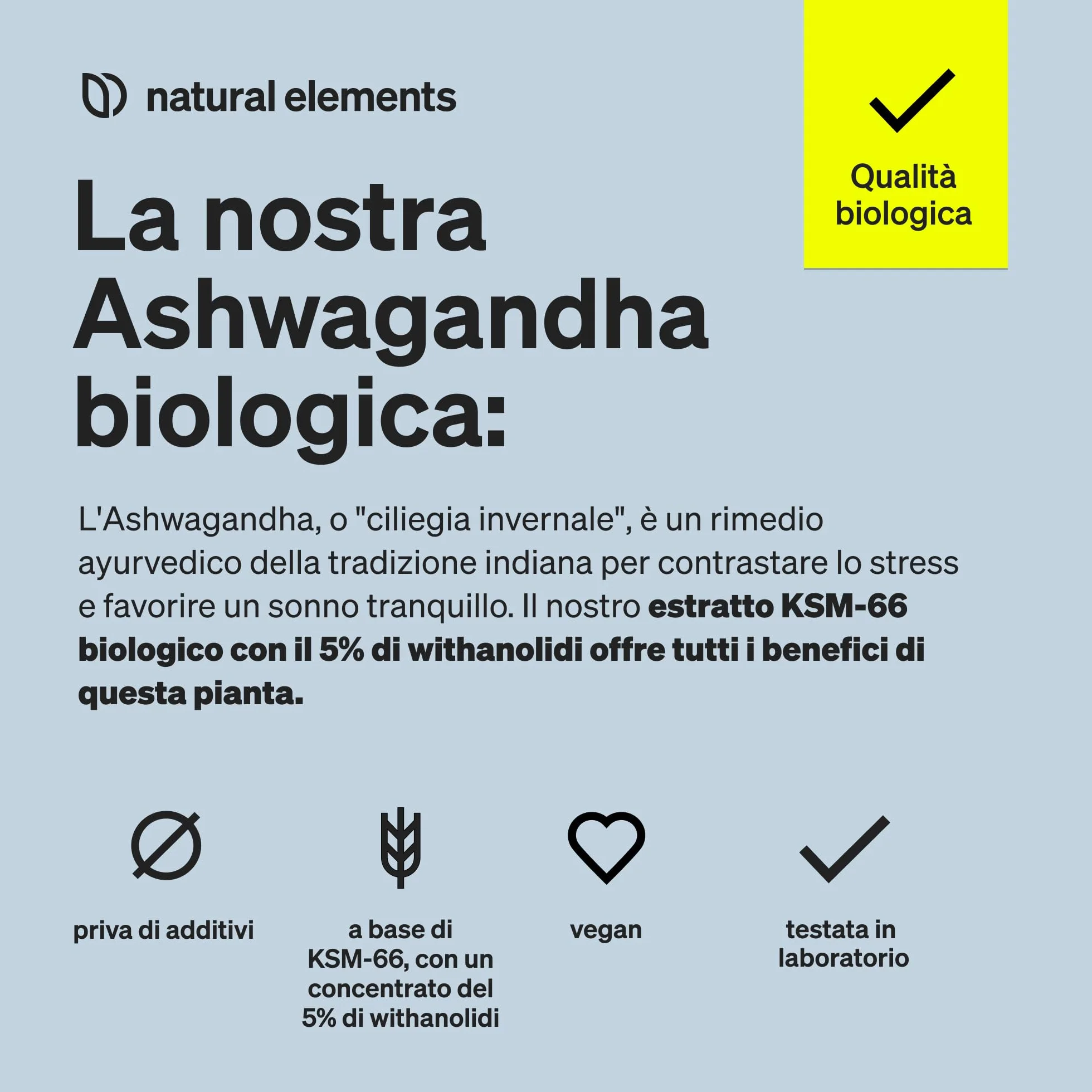 Bio Ashwagandha KSM-66 180 Capsule Alto Dosaggio Certificata