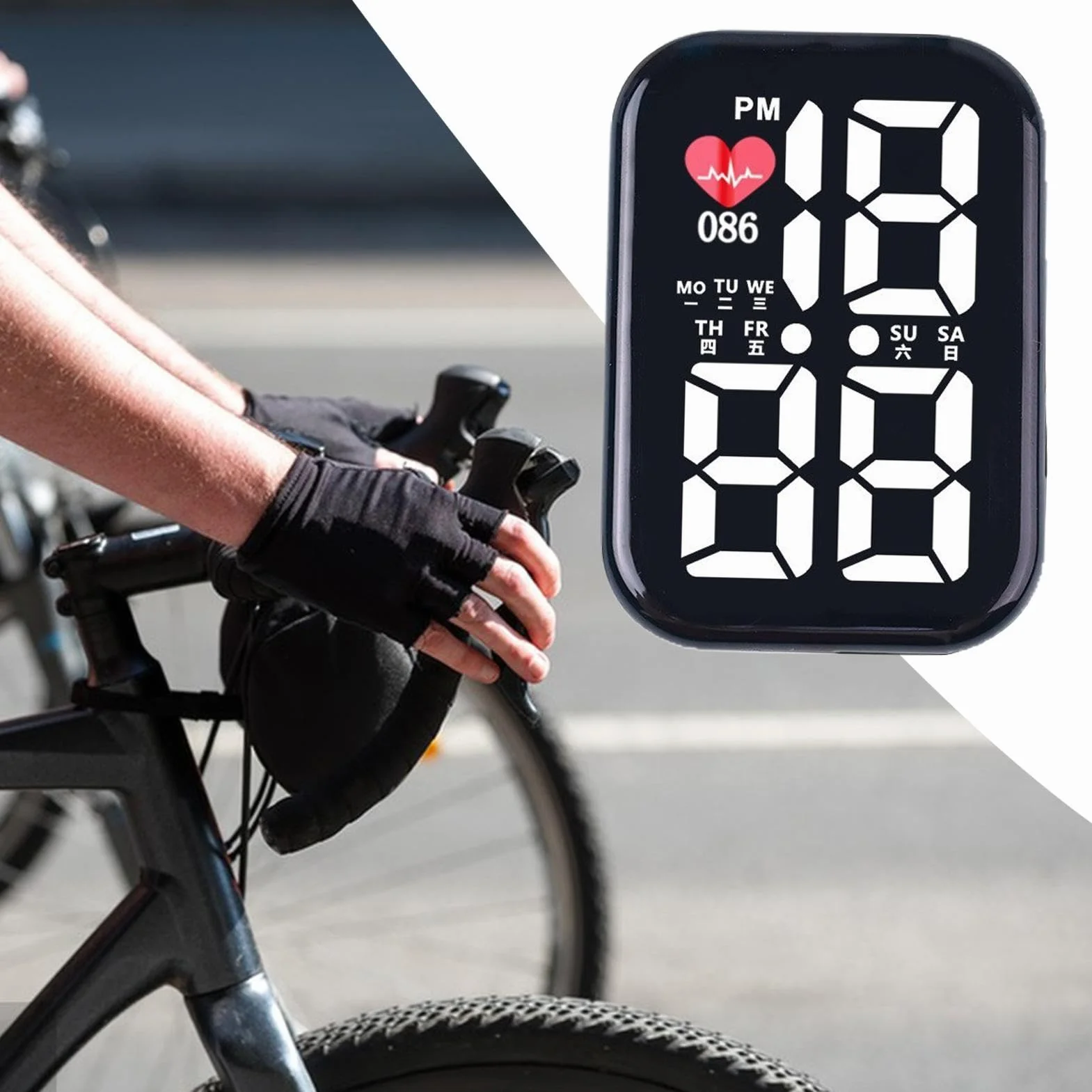 Mini orologio per auto, impermeabile, orologio digitale da cruscotto autoadesivo da 2 cm, per auto, camion, SUV, camper, bicicletta, barca, gadget per interni del veicolo, display intelligente HD per