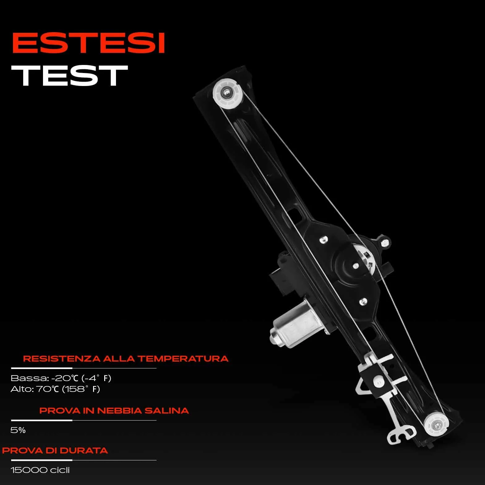 Frankberg Alzacristallo Elettrico con Motore 6 poli Anteriore Destro 4/5-Porte Compatibile Fiorino Furgone/MPV