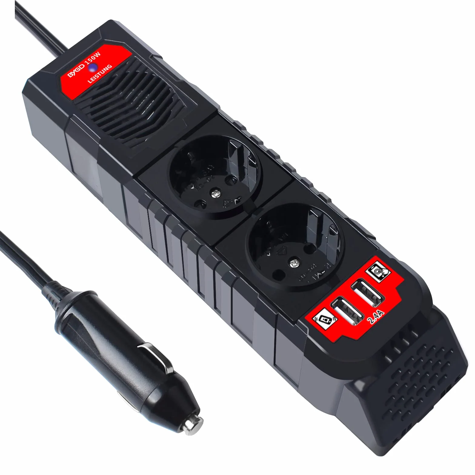 Inverter 12V 220V 150W Convertitore Tensione DC 12V a 230V AC per Auto Camper con 2 Porte USB