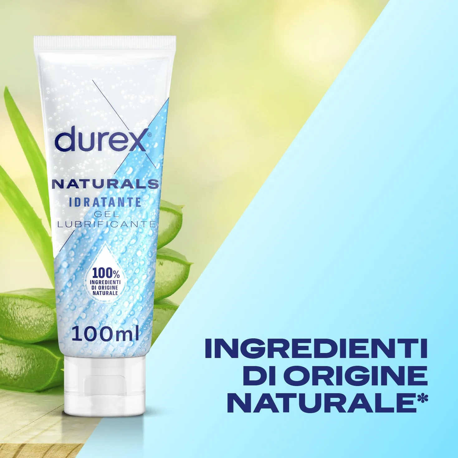 Durex Naturals Gel Lubrificante Intimo Idratante con Acido Ialuronico 100 ml