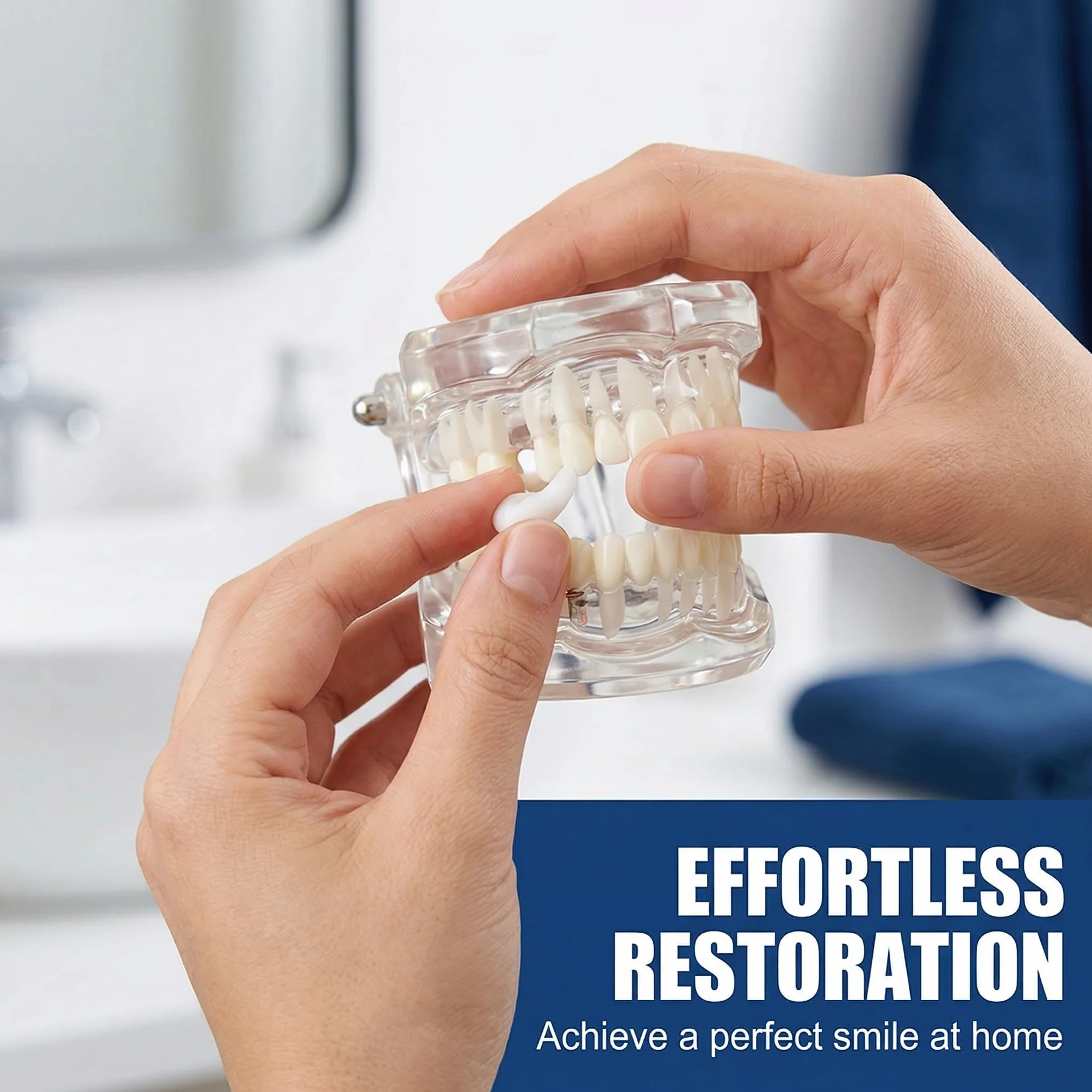 Kit di Riempimento Temporaneo Dente 30g, Cemento per Denti Finti Modellabili, Resina per Dente Rotto Mancante