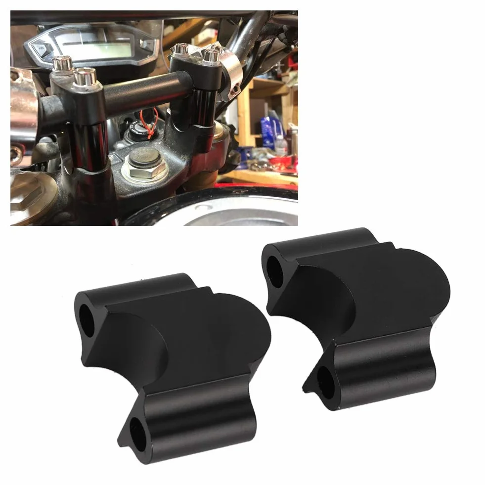 Rialzo manubrio universale, Moto Rialzo manubrio in lega di alluminio, 7/8 '22mm, Flangia di sollevamento della barra del motociclo (nero)