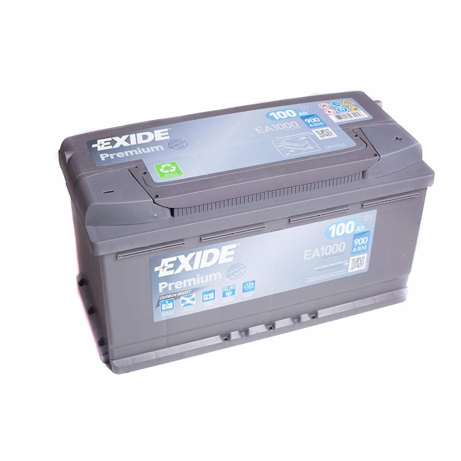 Exide Premium Carbon Boost Car Battery 100Ah 900 A/EN
