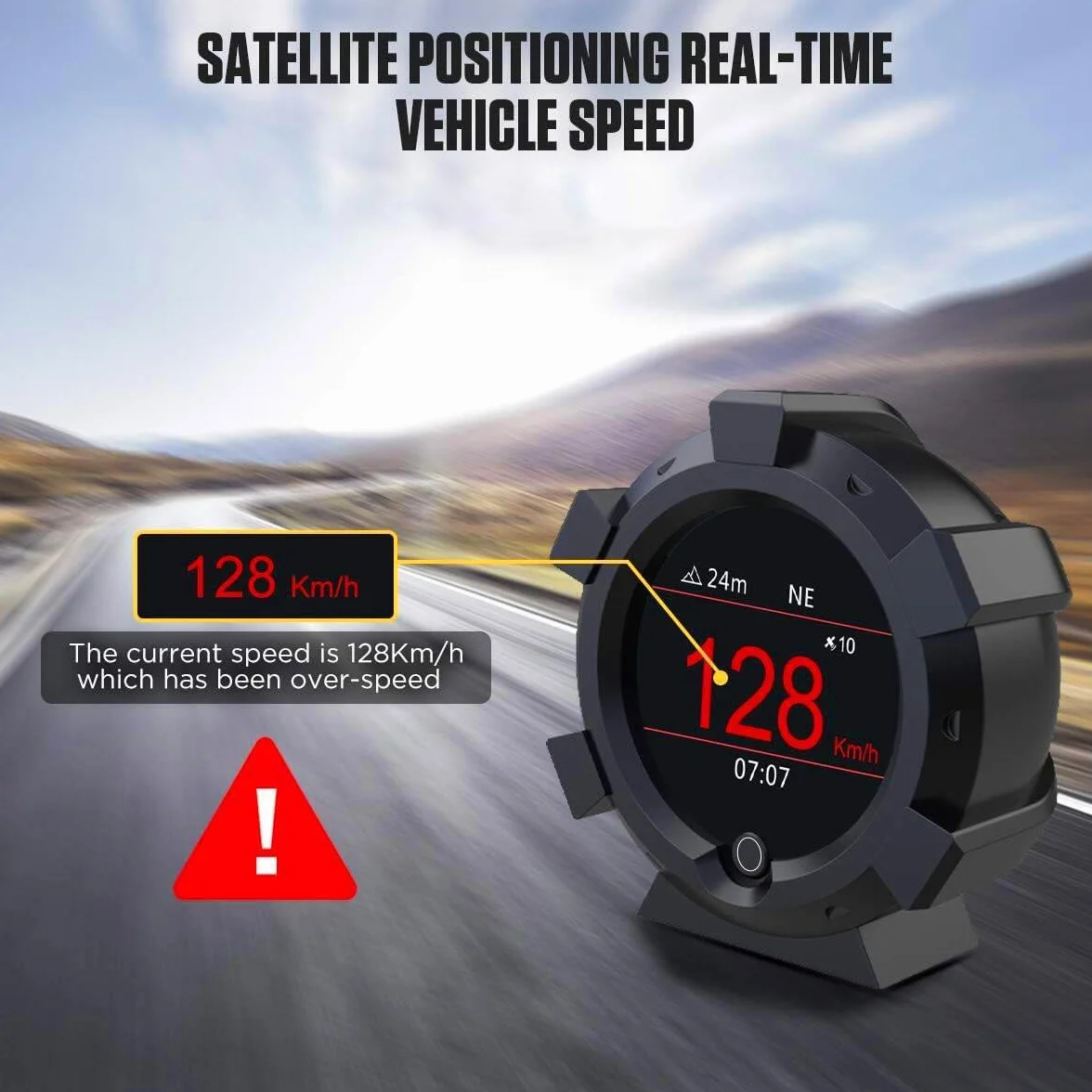 OURANTOOLS GPS Inclinometro per Auto Camper, LCD Digitale Misuratore di Pendenza Tachimetro per DC5-28V Fuoristrada Jeep