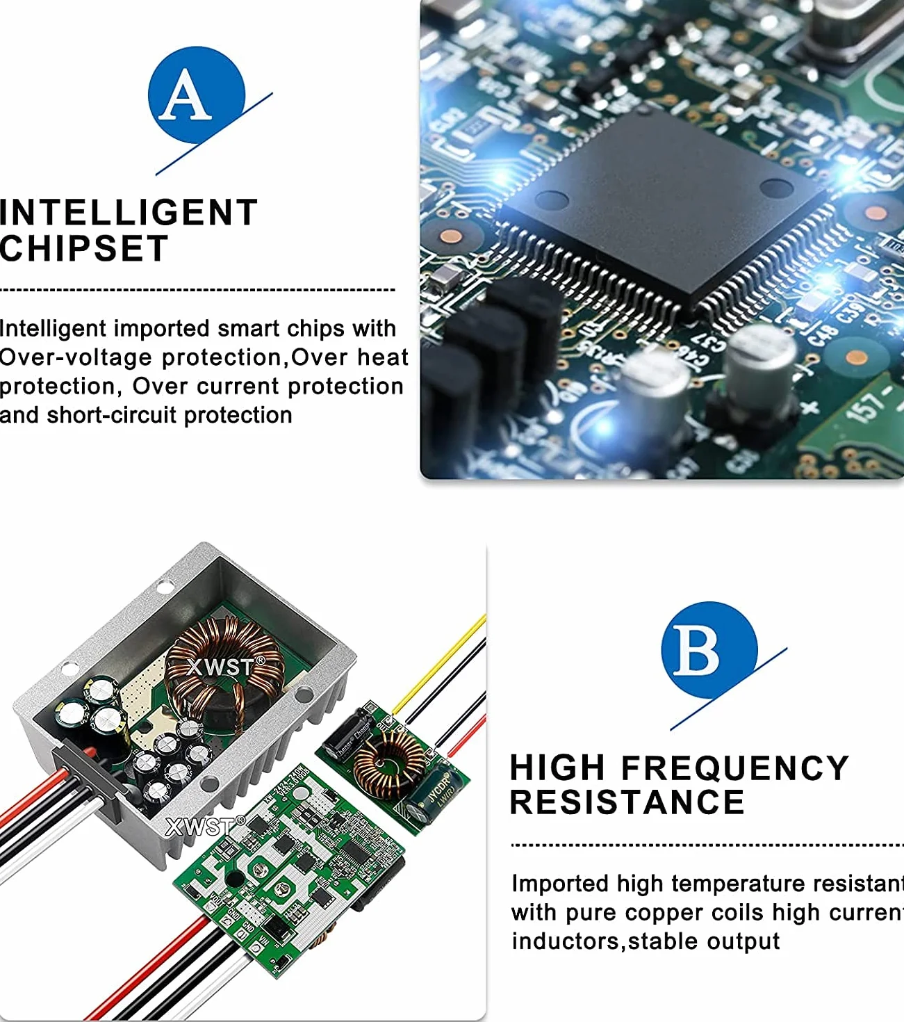 DC 9-36V 12V 24V Boost Buck Converter 1A 24W Inverter for Truck Automotive