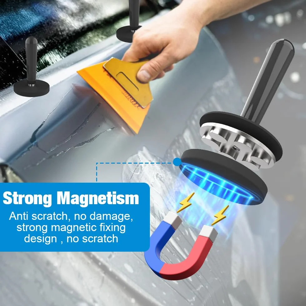 Magneti per Car Wrapping 8 Pezzi, Supporto Magnetico Nero