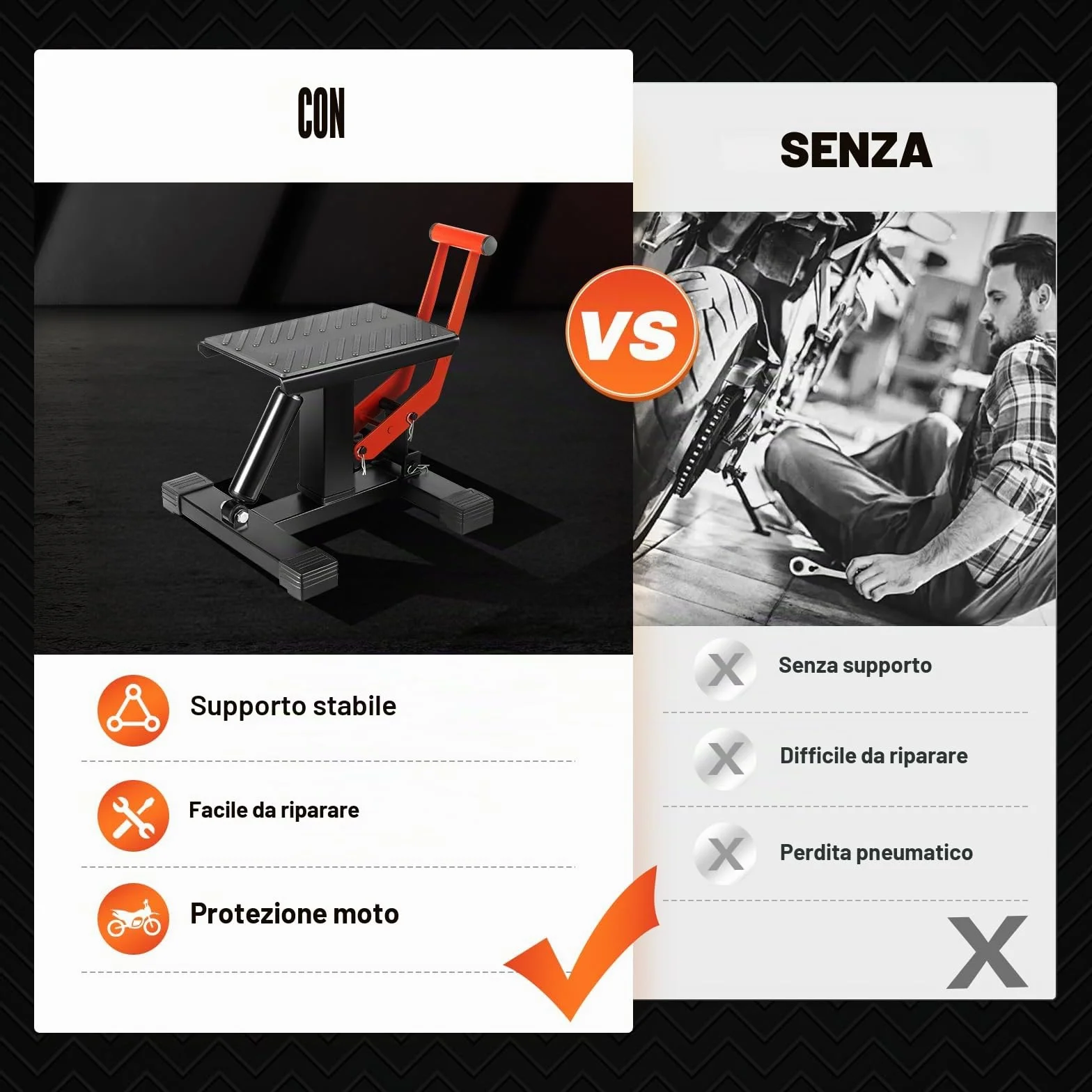 Cavalletto idraulico per moto, ponte sollevatore professionale per moto, supporto per moto, cavalletto universale per moto, portata massima 400 kg