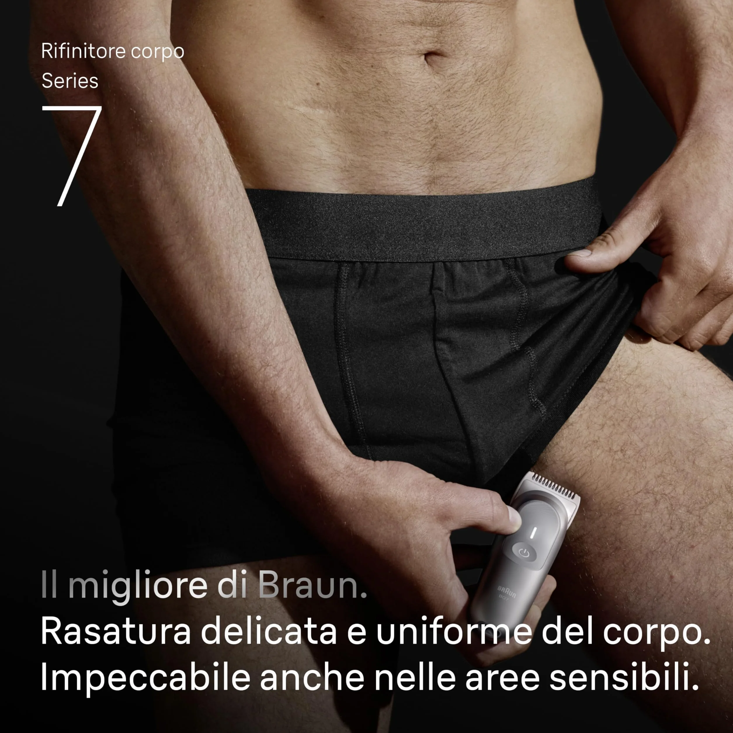 Braun Series 7 Rasoio Elettrico Corpo Uomo, 8 Strumenti Cura Corpo, Smartlight, SkinGuard, 100 Min Utilizzo, Impermeabile, Grigio